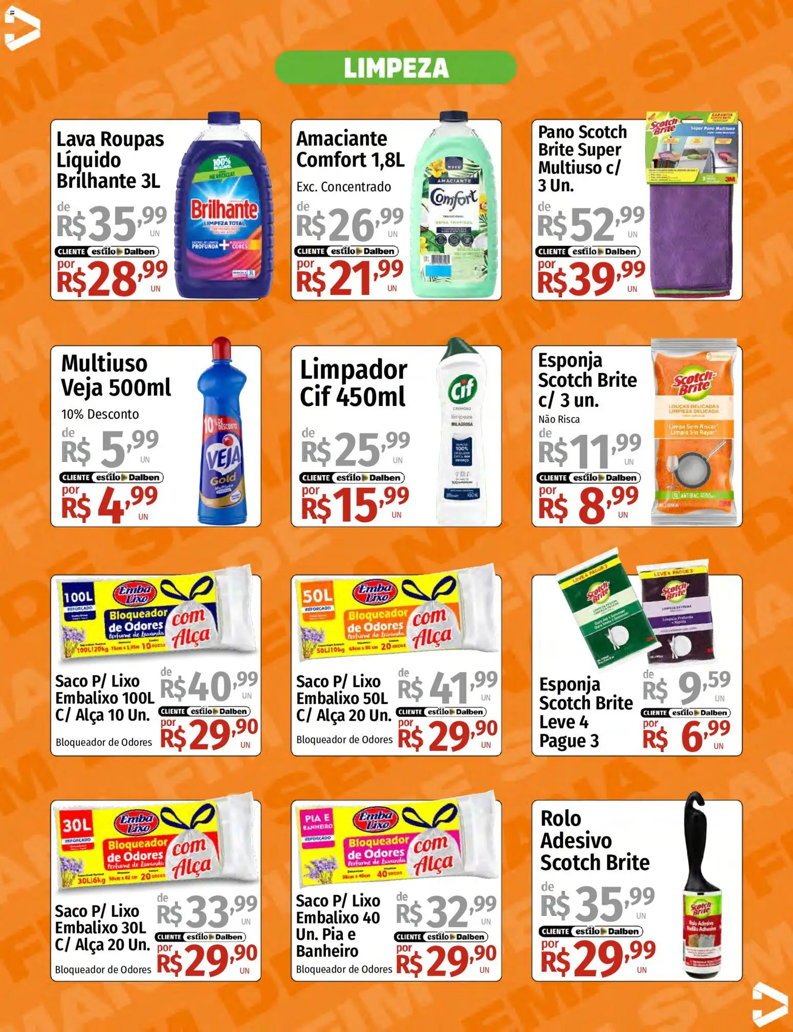 Supermercado Dalben Folheto - válido de 26/06/2026 | Página: 12 | Produtos: Esponja, Rolo, Roupas, Pia