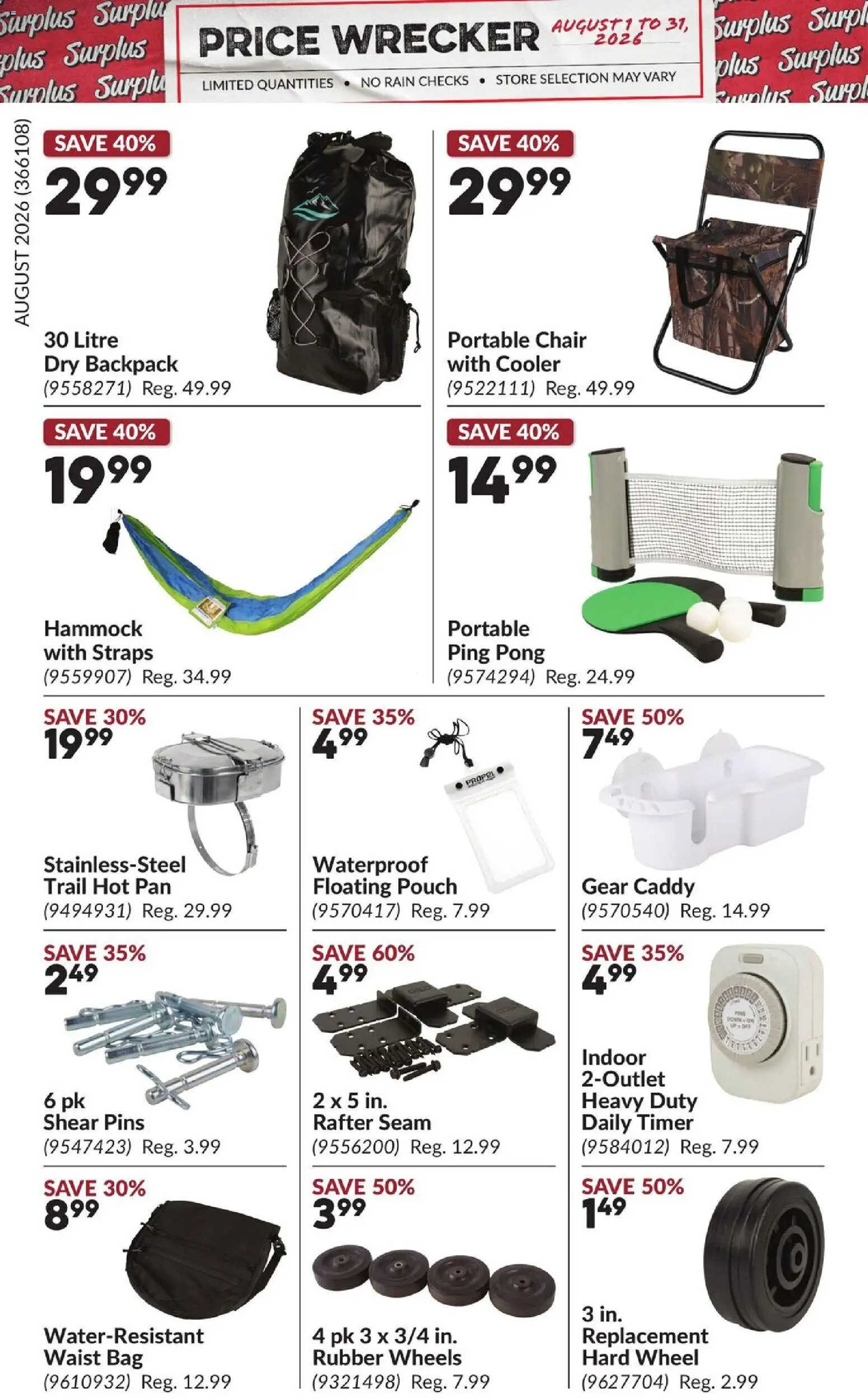 Princess Auto flyer valid from Aug 1, 2026 | Page: 27 | Products: Backpack, Bag, Chair