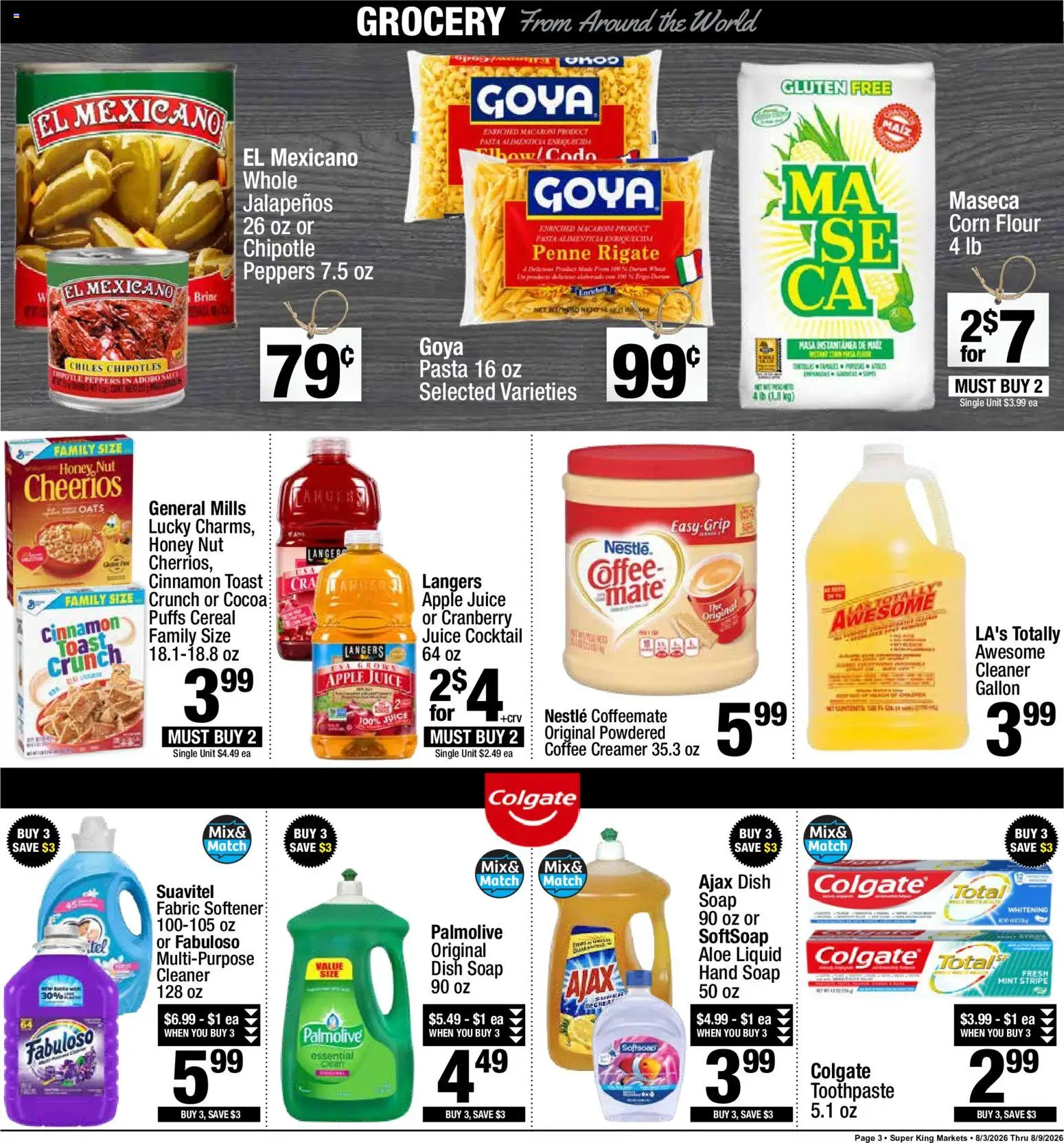 Super King Ad - valid from 08/03/2026 | Page: 3 | Products: Peppers, Juice, Toothpaste, Pasta