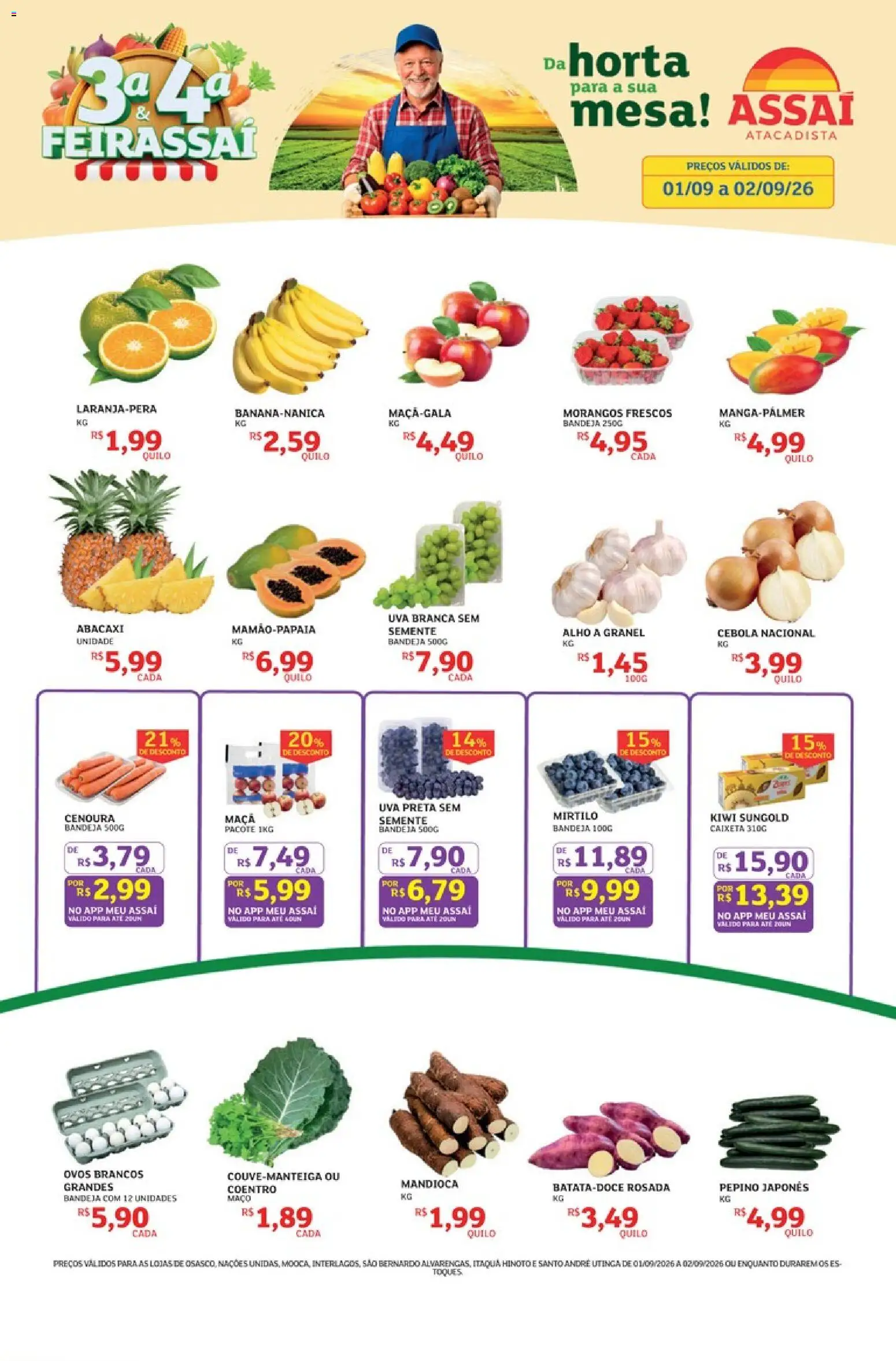 Assaí Atacadista Folheto - válido de 01/09/2026 | Página: 1 | Produtos: Mesa, Ovos, Kiwi, Bandeja