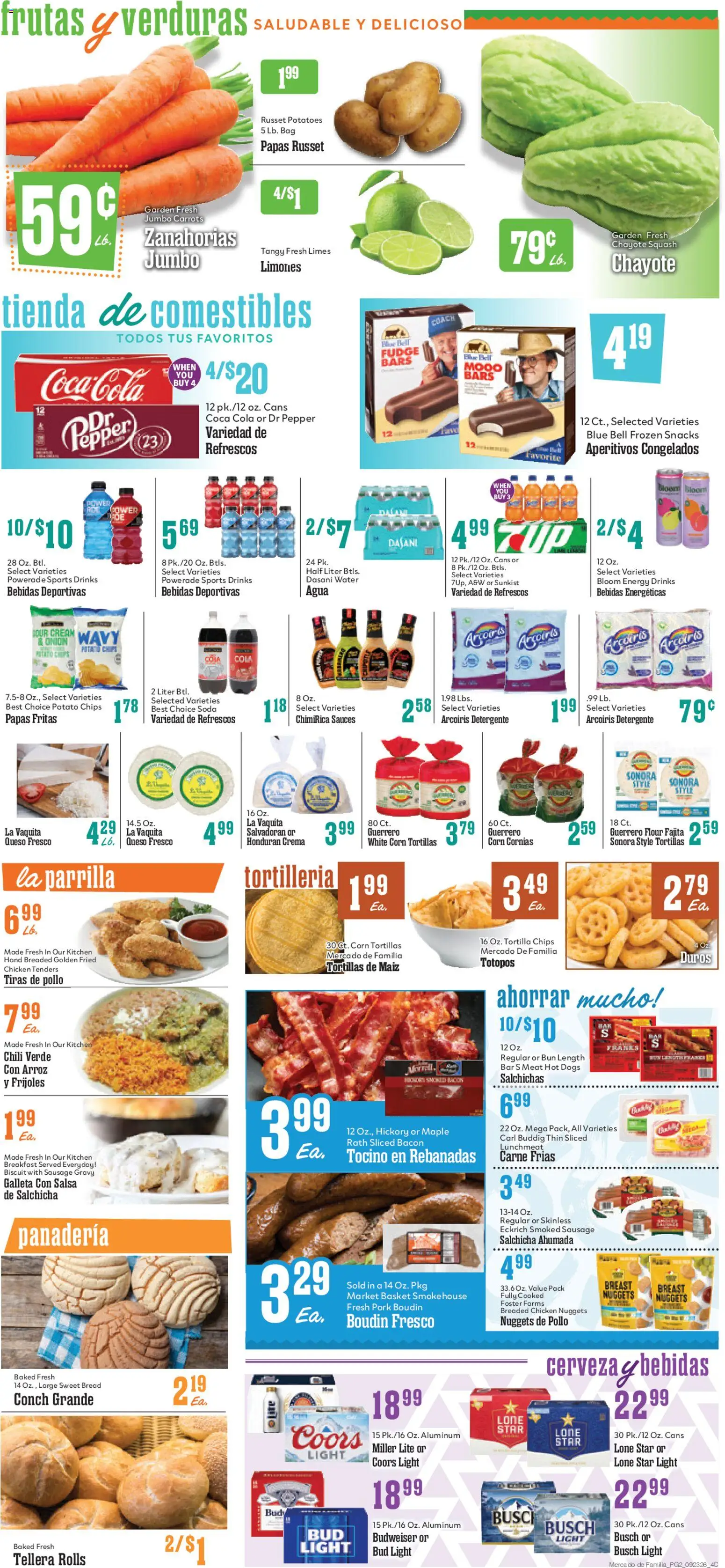 Market Basket Mercado de Familia - valid from 09/23/2026 | Page: 2 | Products: Squash, Chips, Bacon, Flour