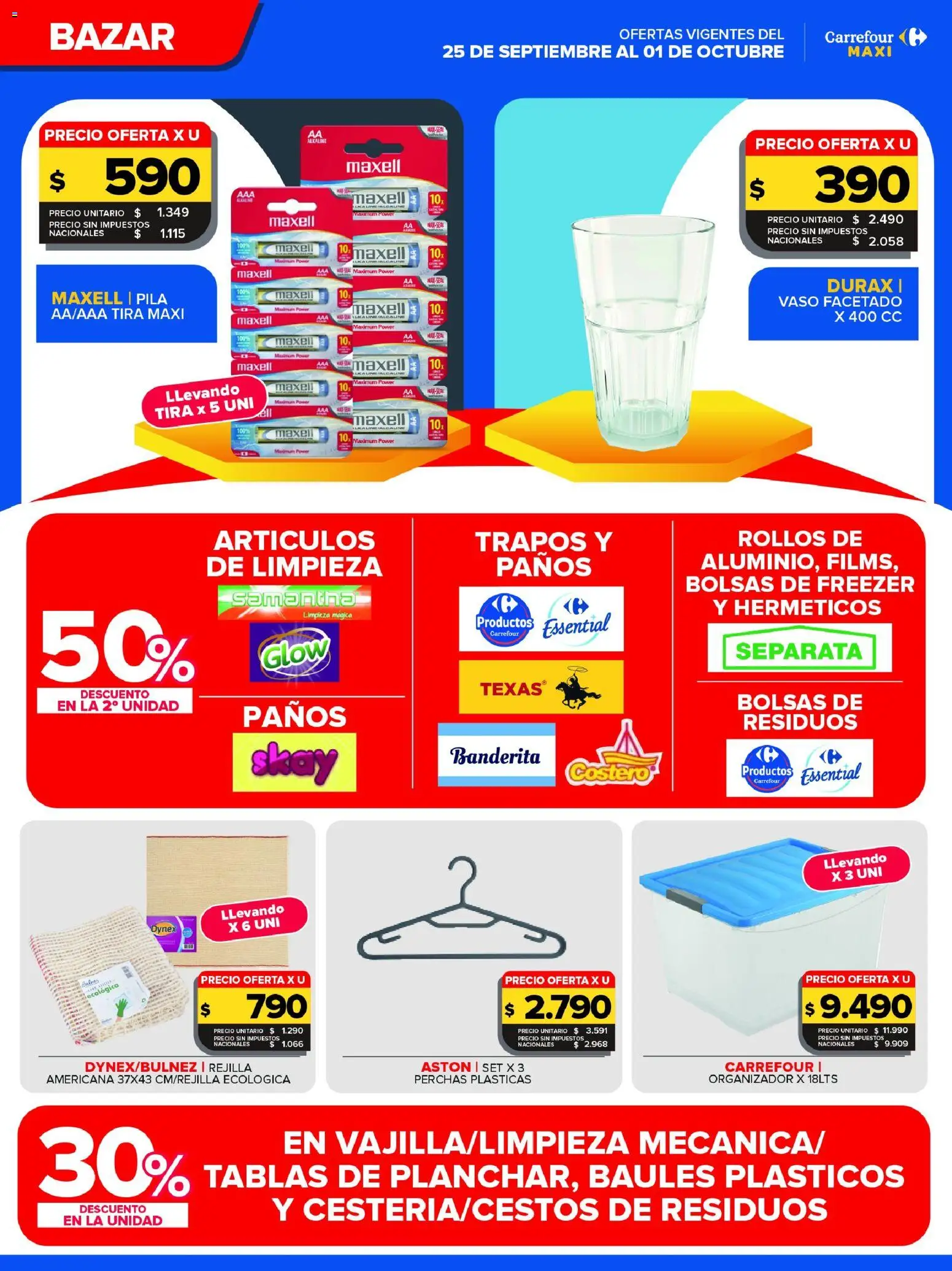Carrefour Maxi catálogo │ válido desde el 25/09/2026 | Página: 12 | Productos: Organizador, Pila, Rejilla, Freezer
