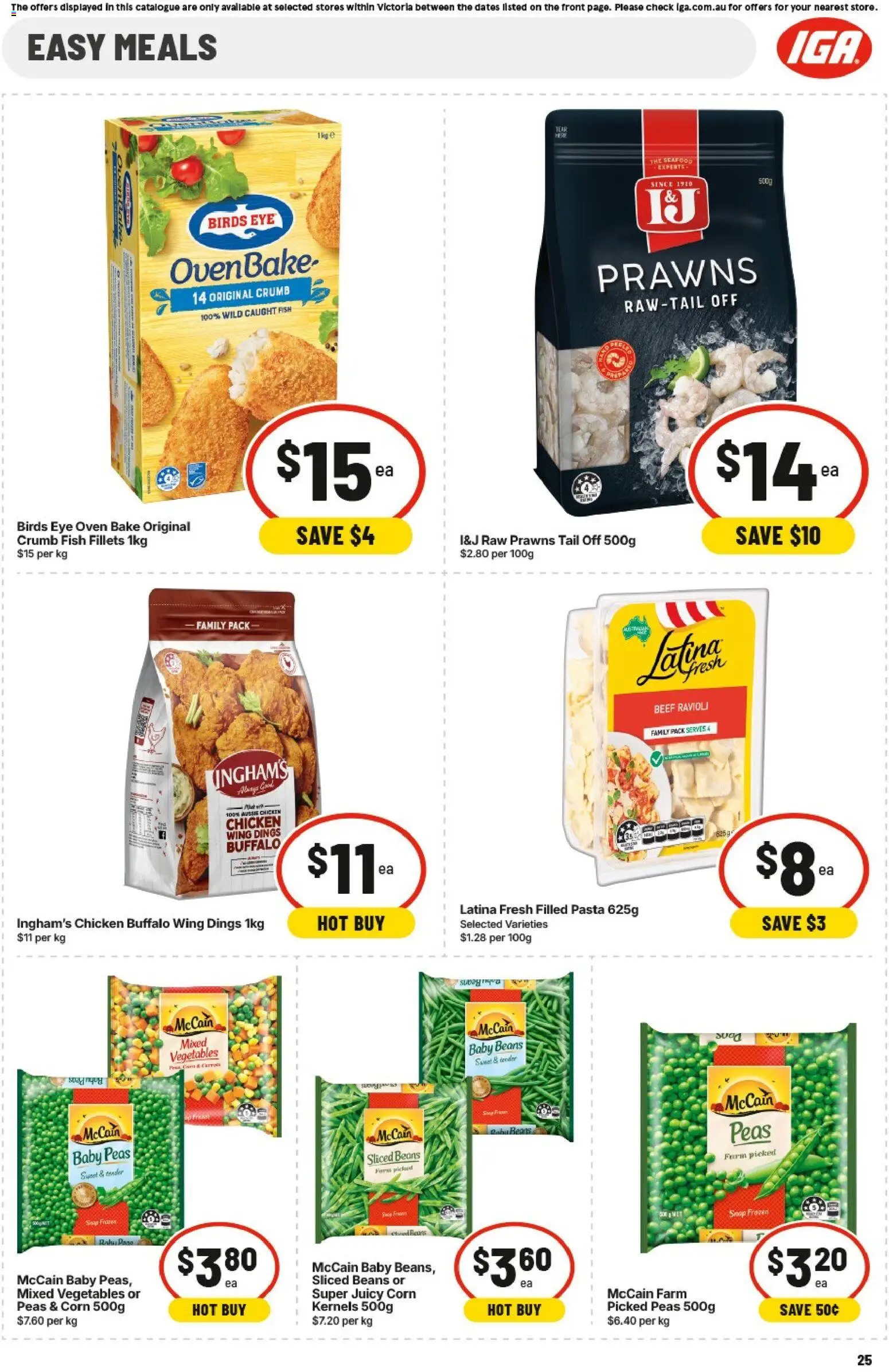 IGA catalogue - valid from 20.05.2026 | Page: 25 | Products: Fish, Beef, Pasta, Prawns