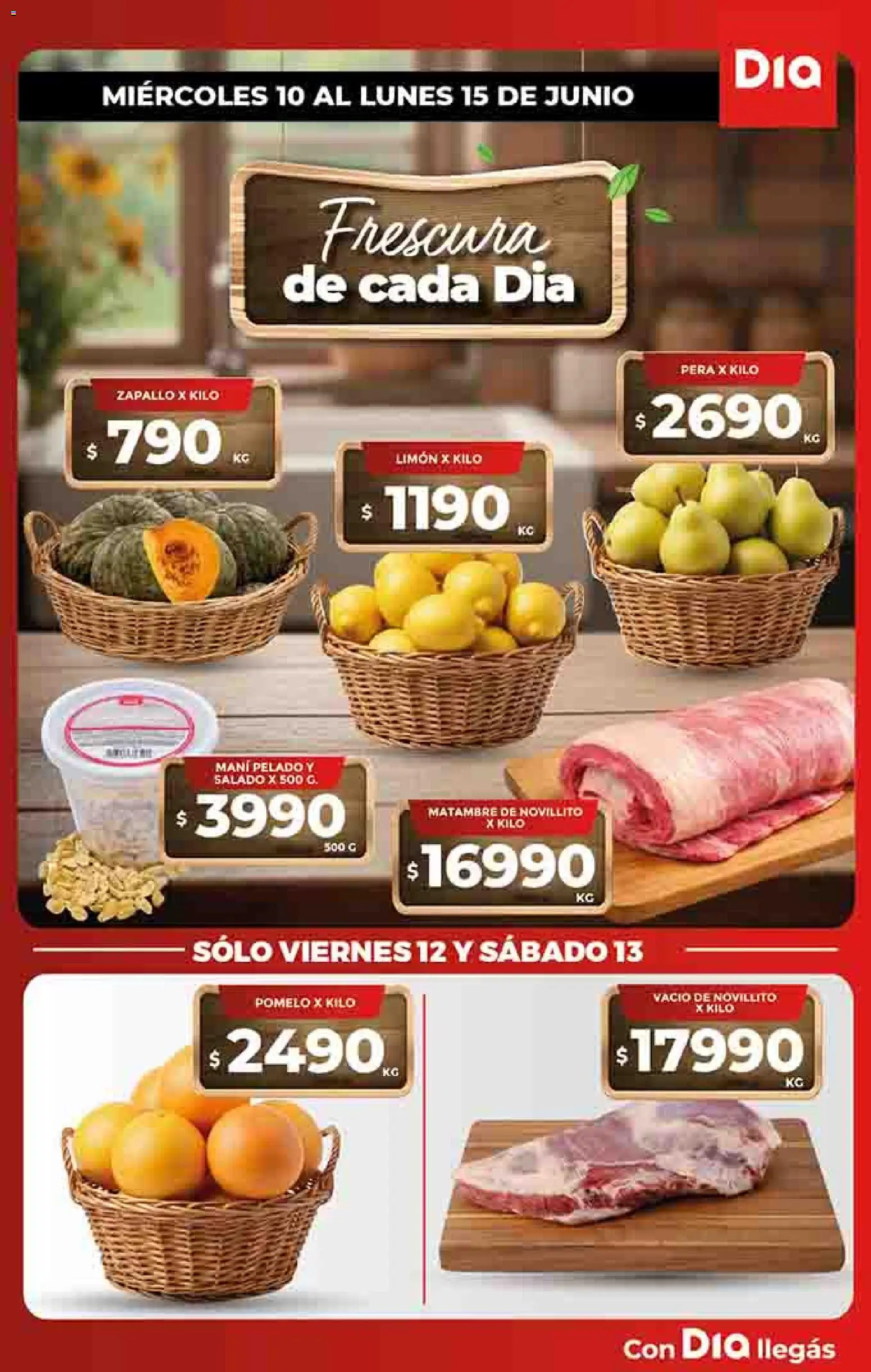 Supermercado DIA Ofertas │ válido desde el 10.06.2026 | Página: 7 | Productos: Zapallo, Mani, Limón, Pomelo
