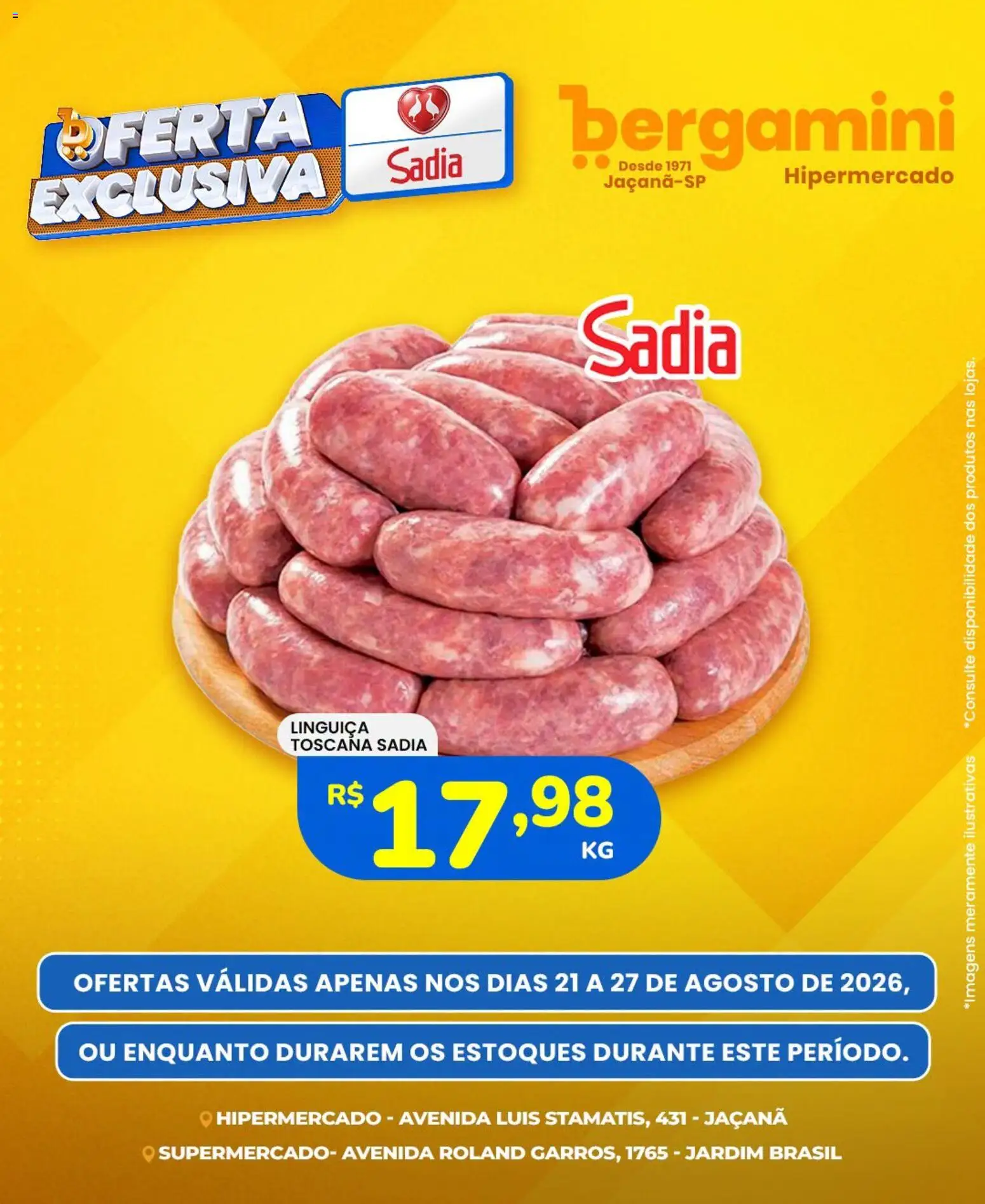 Supermercado Bergamini Folheto - válido de 21/08/2026 | Página: 4 | Produtos: Linguiça