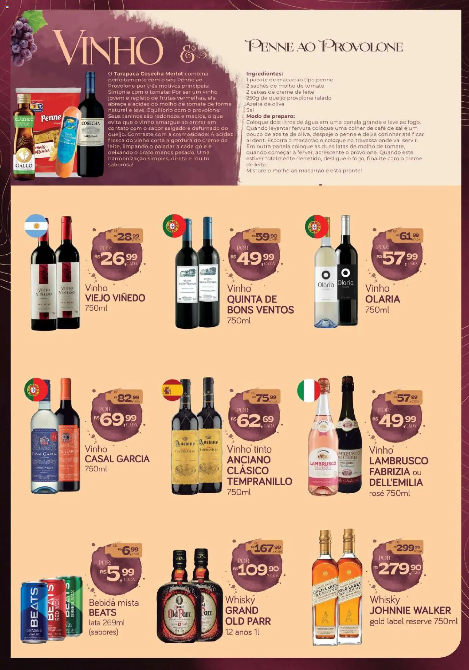 Cometa Supermercados Folheto - válido de 18/09/2026 | Página: 2 | Produtos: Molho de tomate, Vinho, Macarrão, Água