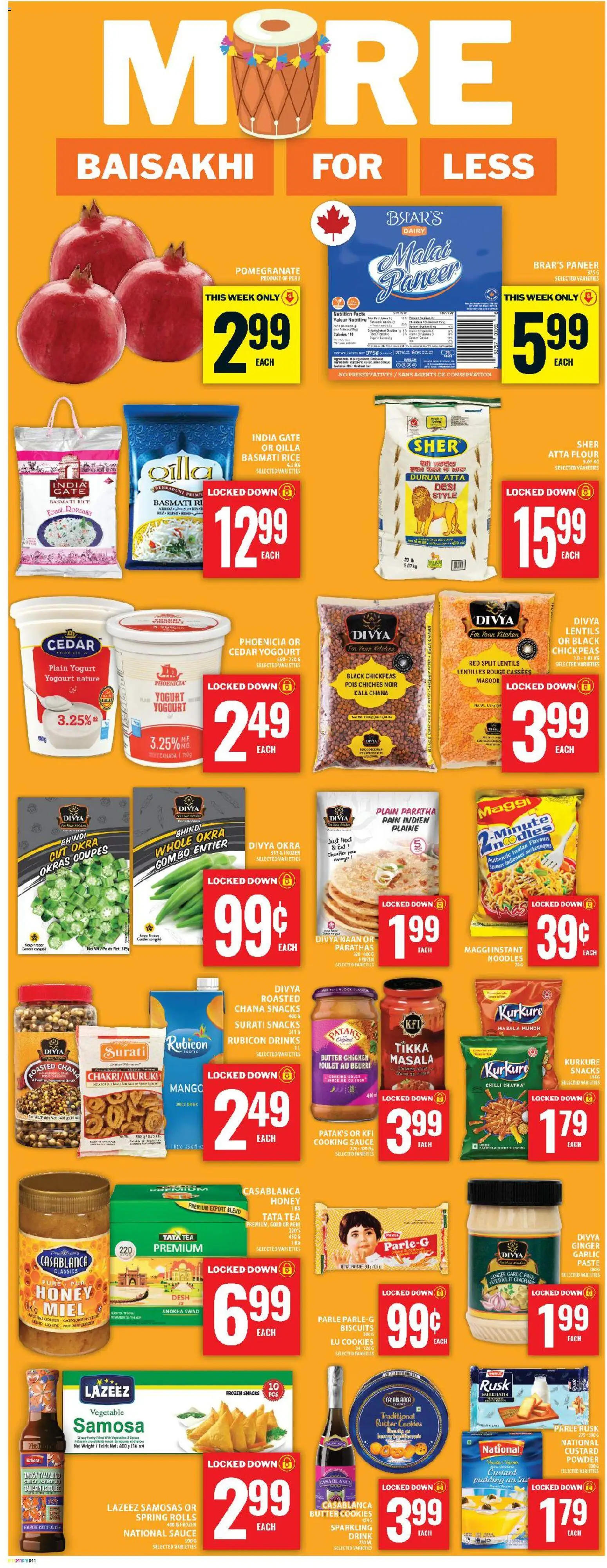 Food Basics flyer valid from 09.04.2026 | Page: 13 | Products: Rice, Tea, Yogurt, Chicken