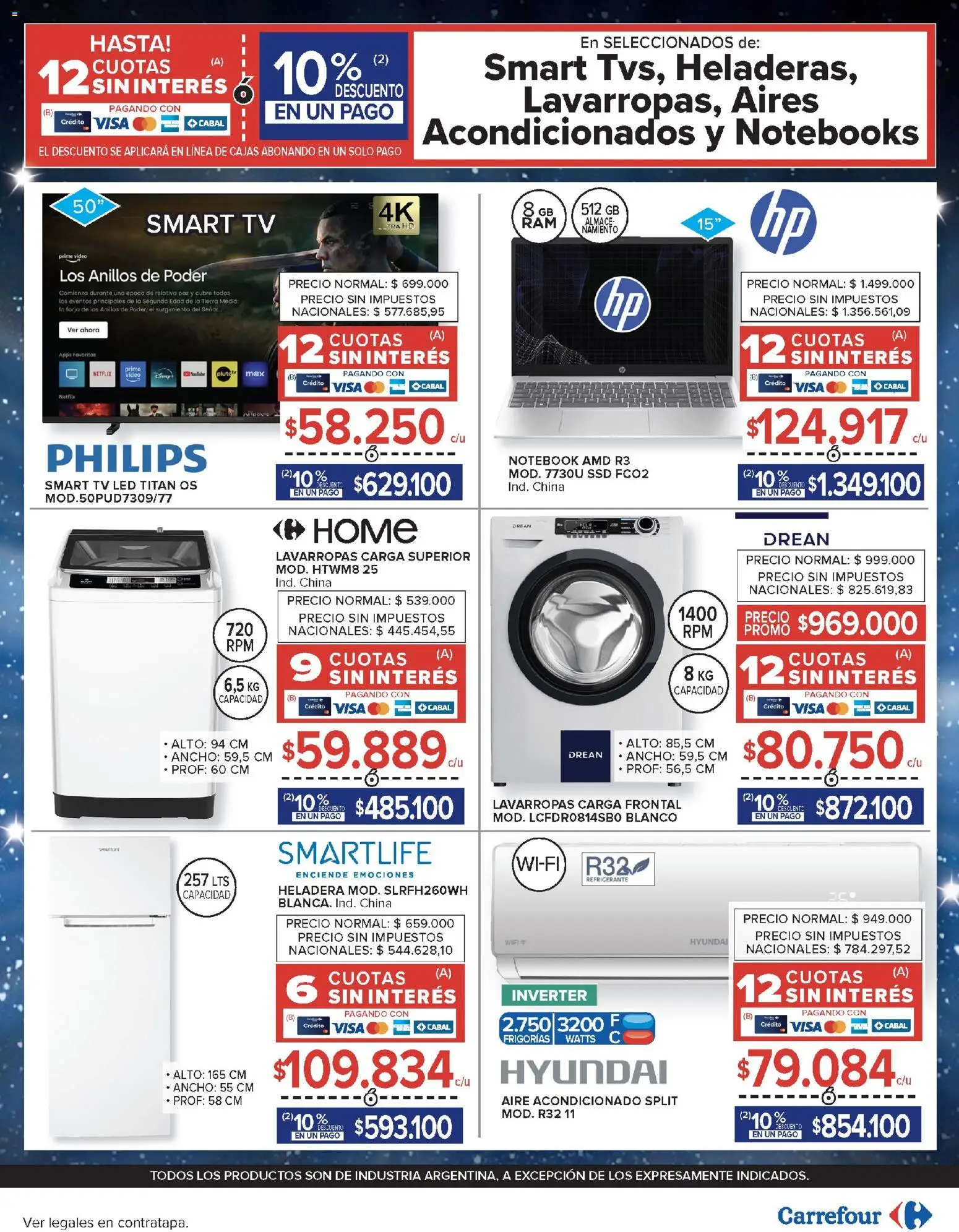 Carrefour ofertas │ válido desde el 19/08/2026 | Página: 28 | Productos: Aire acondicionado, Lavarropas, Heladera, Tierra