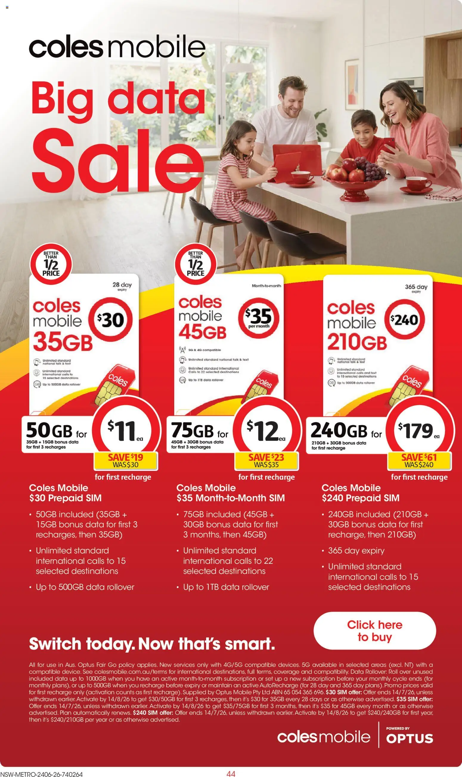 Coles catalogue - valid from 24/06/2026 | Page: 44 | Products: Mobile