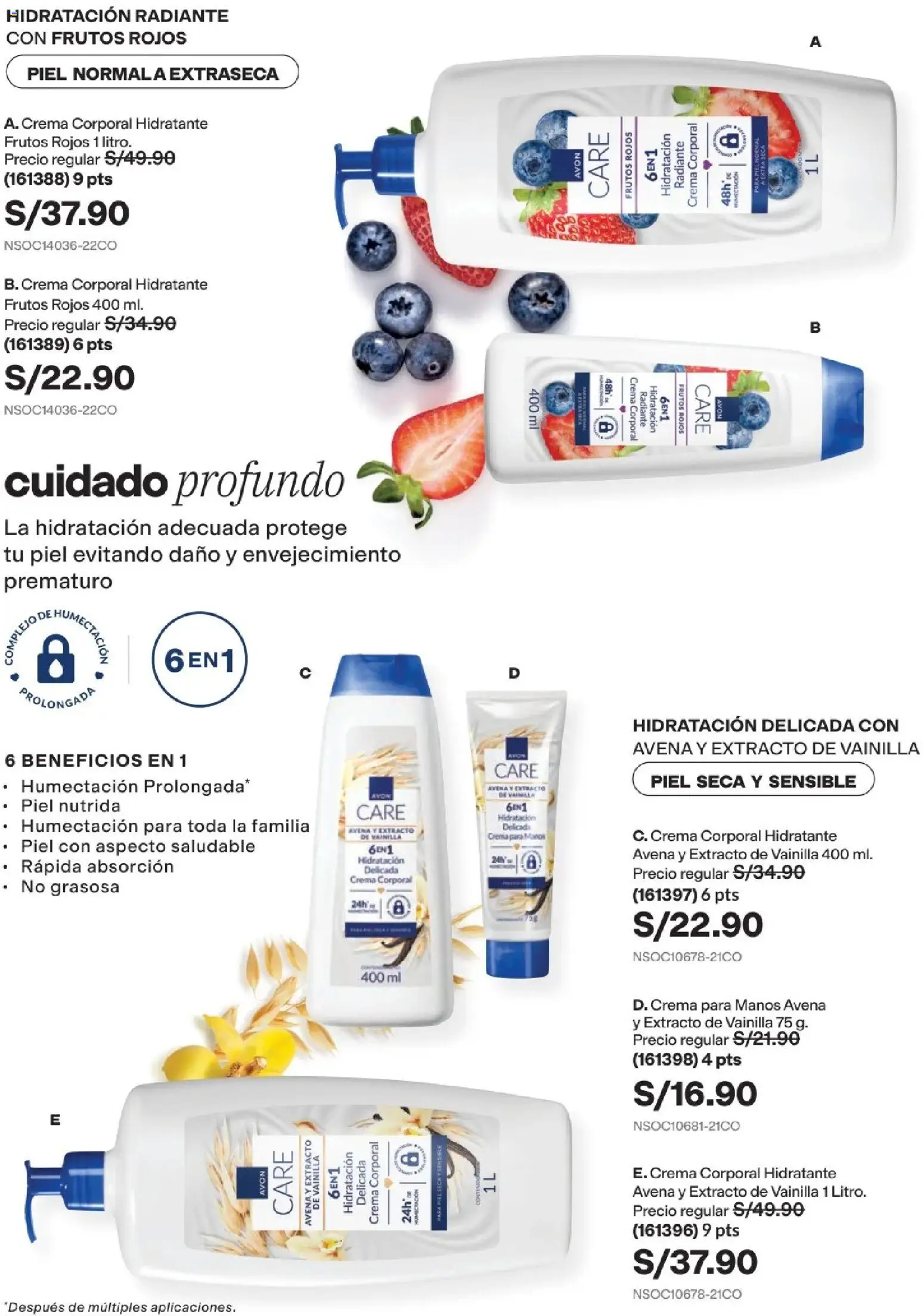 Catálogo Avon válido desde 11/08/2026 | Página: 132 | Productos: Vainilla, Avena, Frutos rojos, Crema para manos