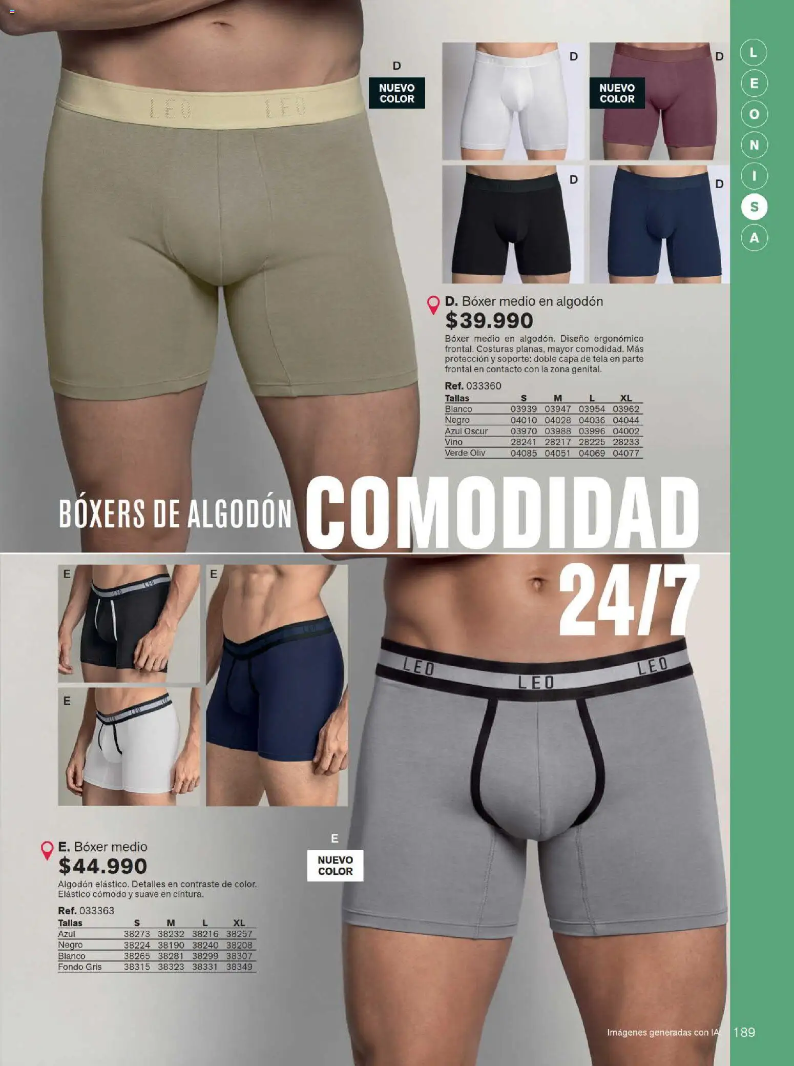 Leonisa revista - valida desde el 15/07/2026 | Página: 189 | Productos: Algodón, Boxers, Vino