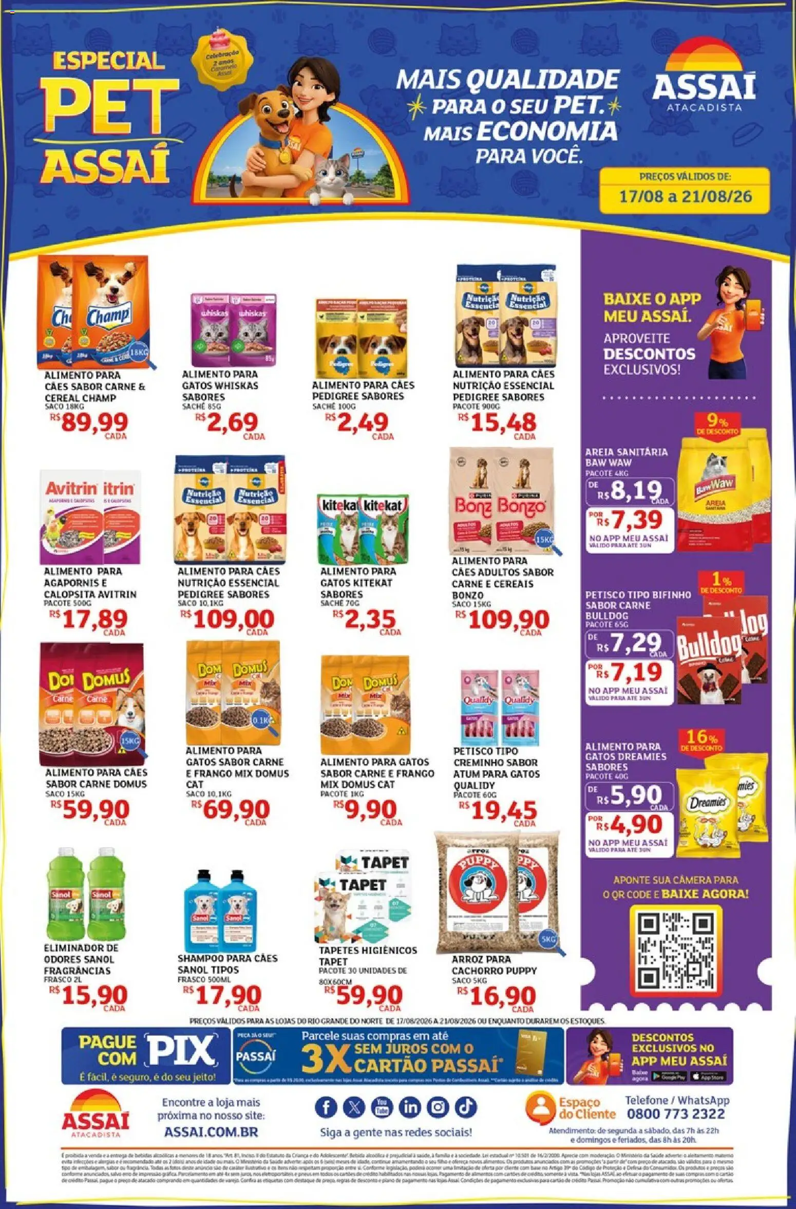 Assaí Atacadista Folheto - válido de 17/08/2026 | Página: 1 | Produtos: Shampoo, Cereais, Telefone, Câmera