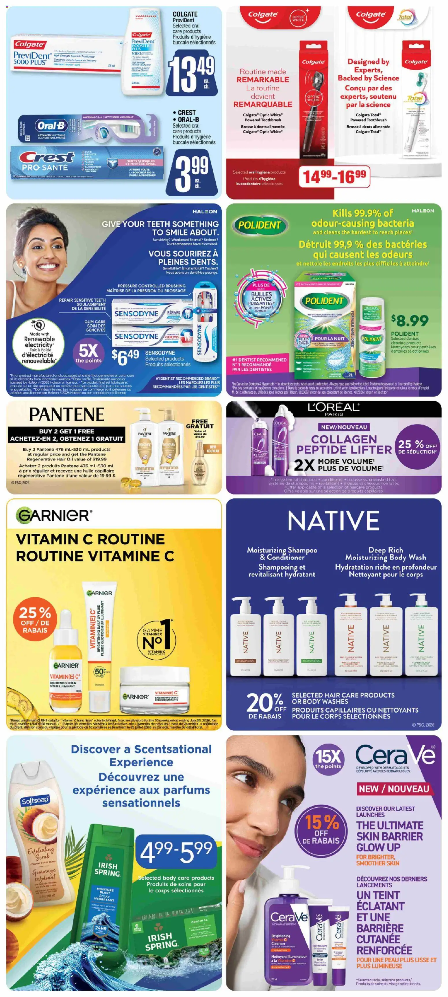 Jean Coutu flyer valid from Oct 1, 2026 | Page: 5 | Products: Shampoo, Conditioner, Toothpaste, Oral hygiene