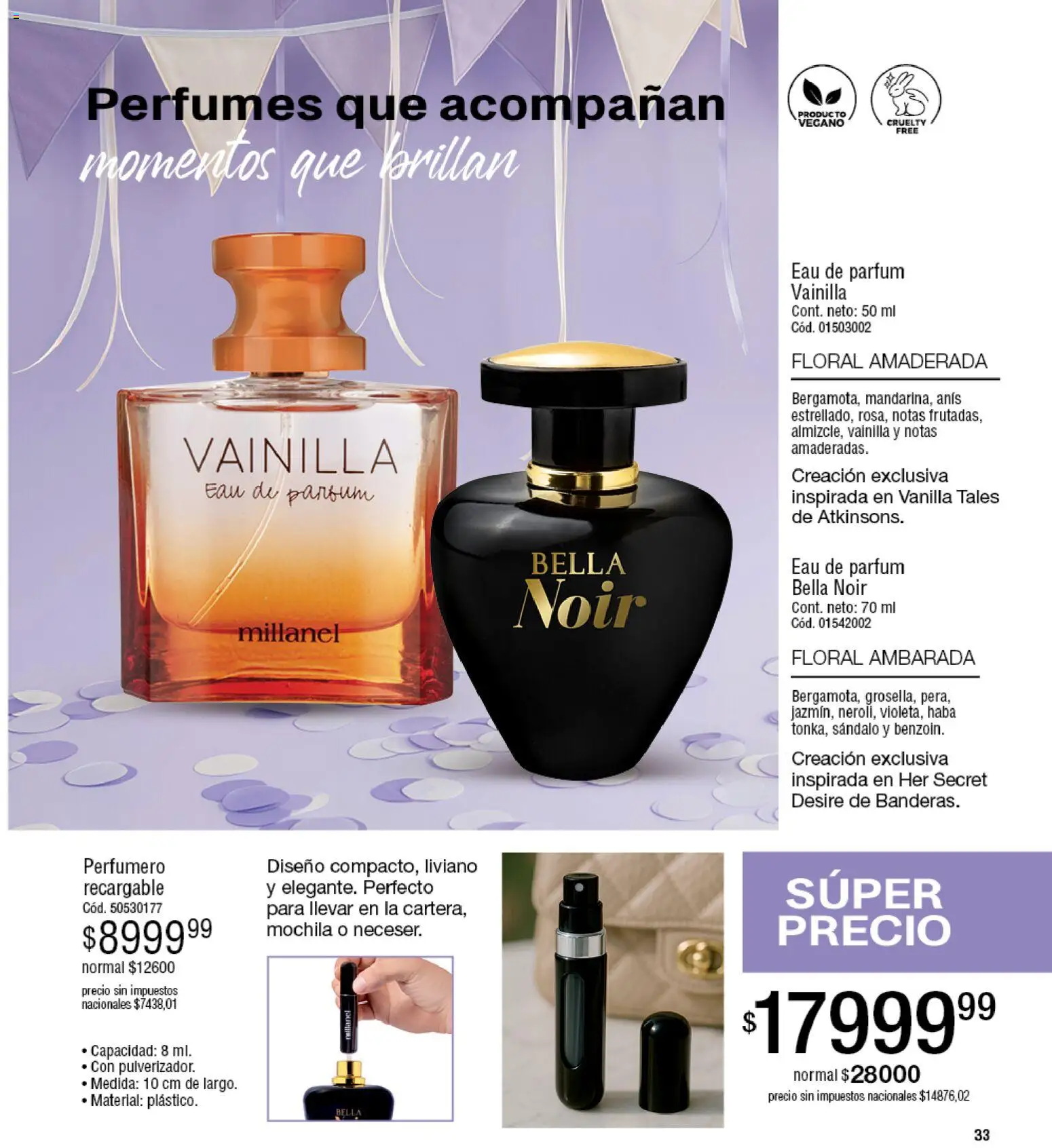 Millanel - Catálogo │ válido desde el 30/03/2026 | Página: 33 | Productos: Vainilla, Perfumes, Mochila