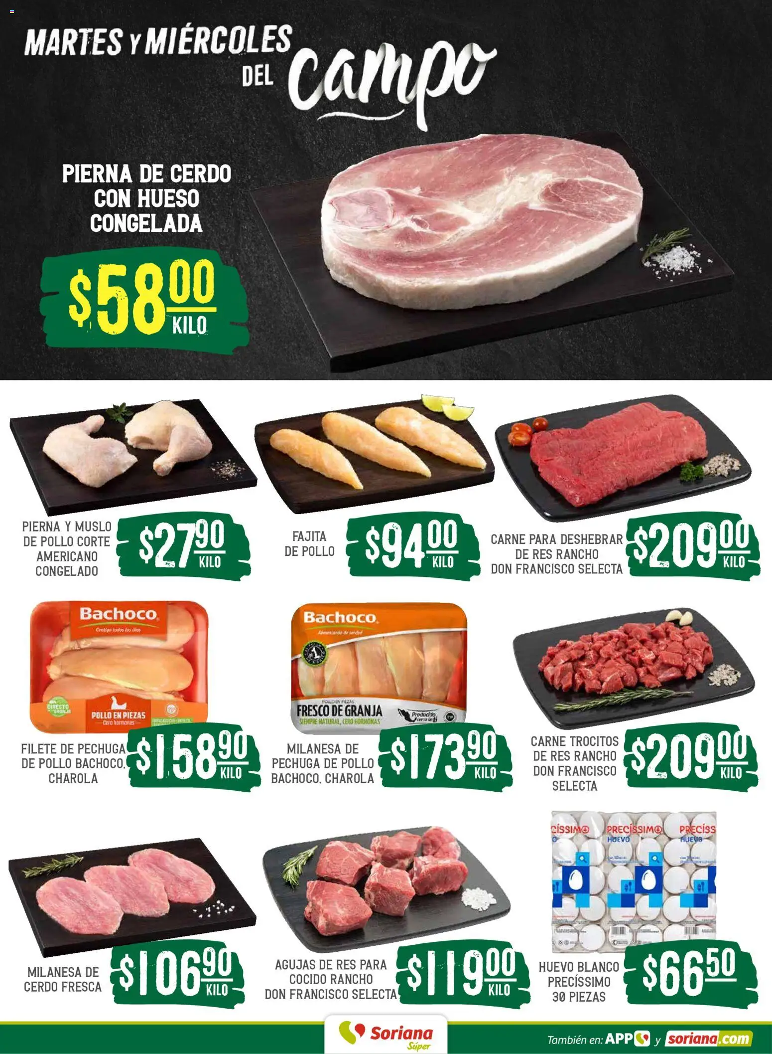 Nuevas ofertas de Soriana válidas en toda la República Mexicana desde el 19.05.2026. ¡Encuentra las mejores ofertas en Soriana Martes y Miércoles del Campo Súper: BCS, Son y Sin! | Página: 4 | Productos: Pollo, Milanesa, Huevo, Cerdo
