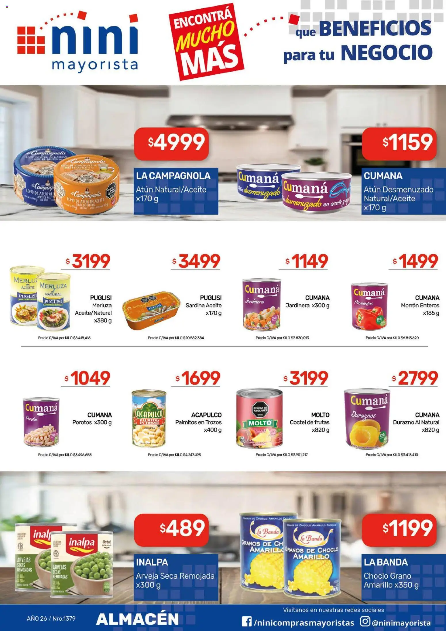 NINI Mayorista catálogo │ válido desde el 28/09/2026 | Página: 28 | Productos: Morrón, Durazno, Aceite, Duraznos