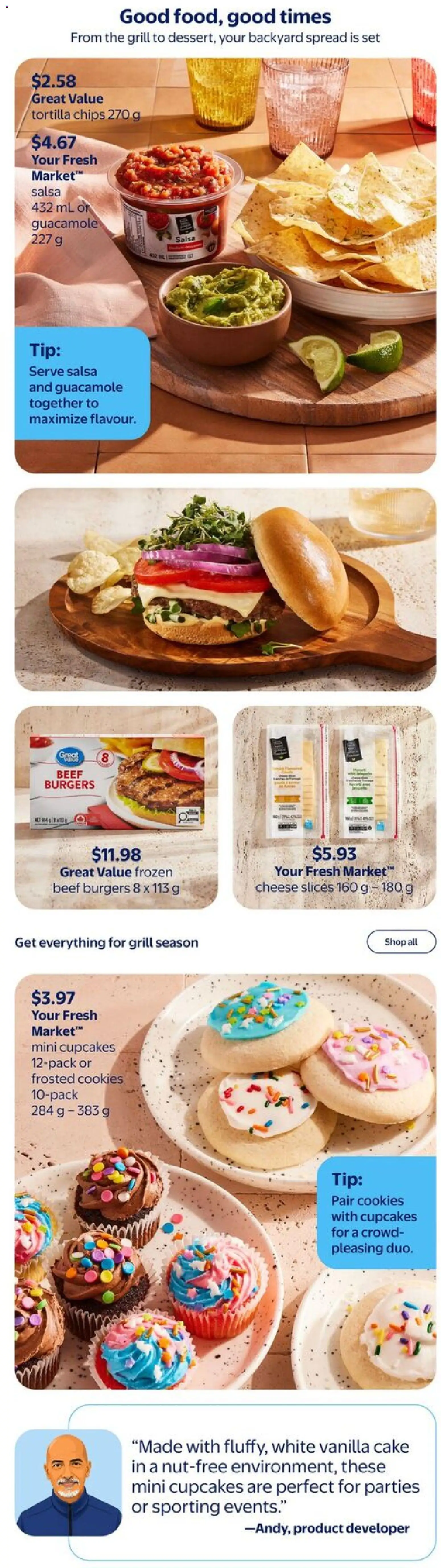 Walmart flyer valid from Jul 2, 2026 | Page: 2 | Products: Beef, Chips, Grill, Cheese