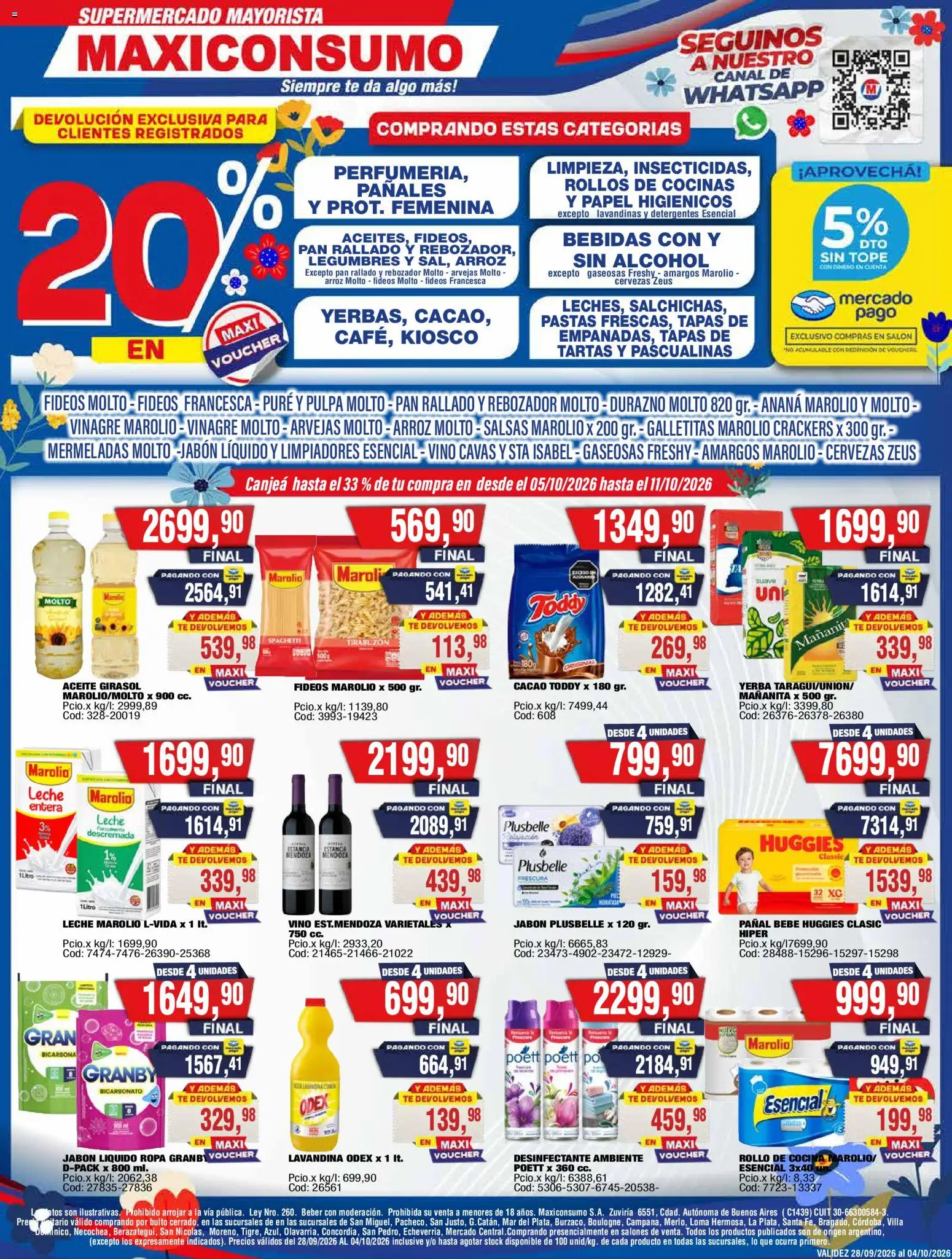 Maxiconsumo - Ofertas │ válido desde el 28/09/2026 | Página: 1 | Productos: Mate, Cocina, Galletitas, Puré