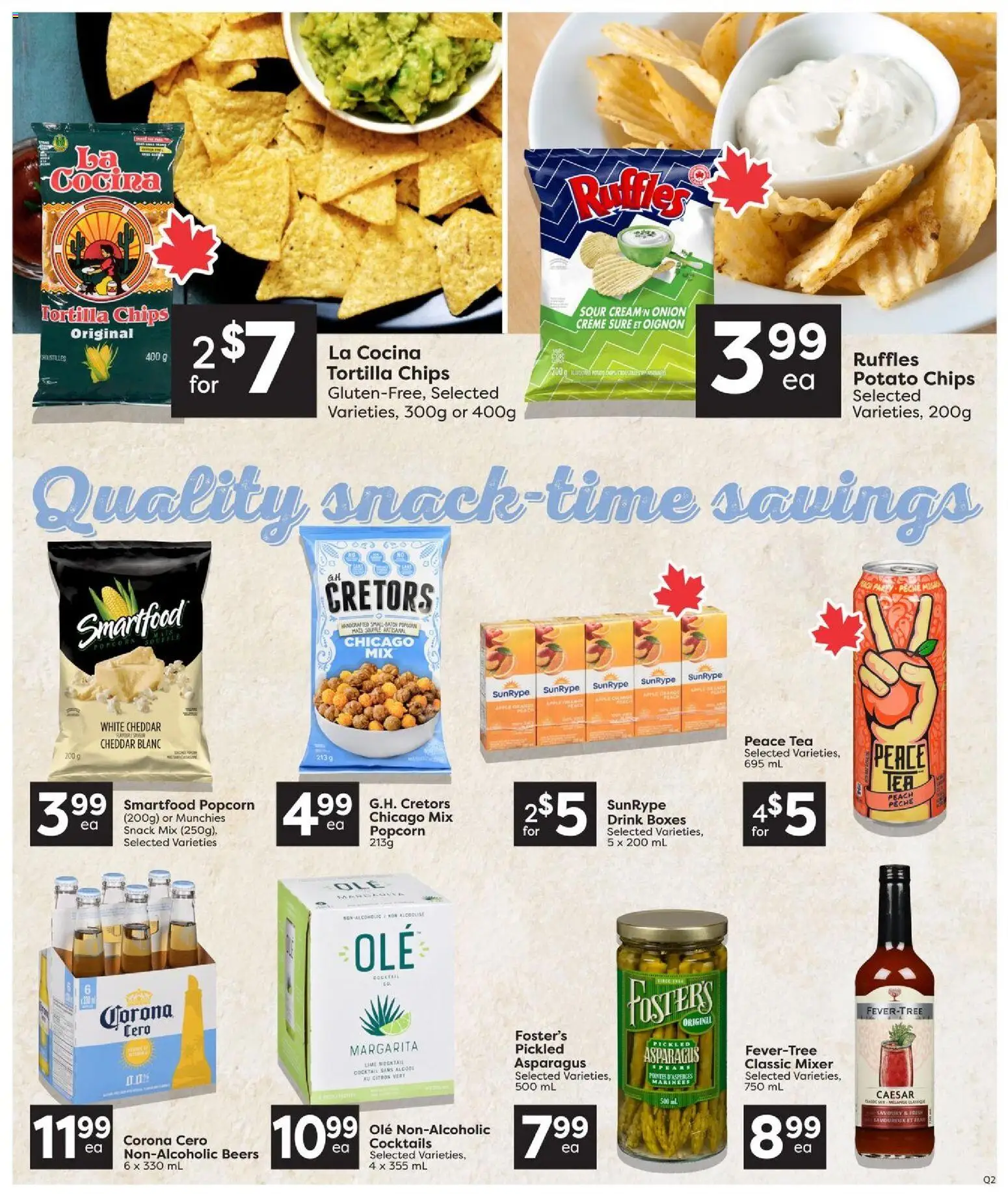 Quality Foods flyer valid from Jul 16, 2026 | Page: 9 | Products: Tea, Chips, Mixer