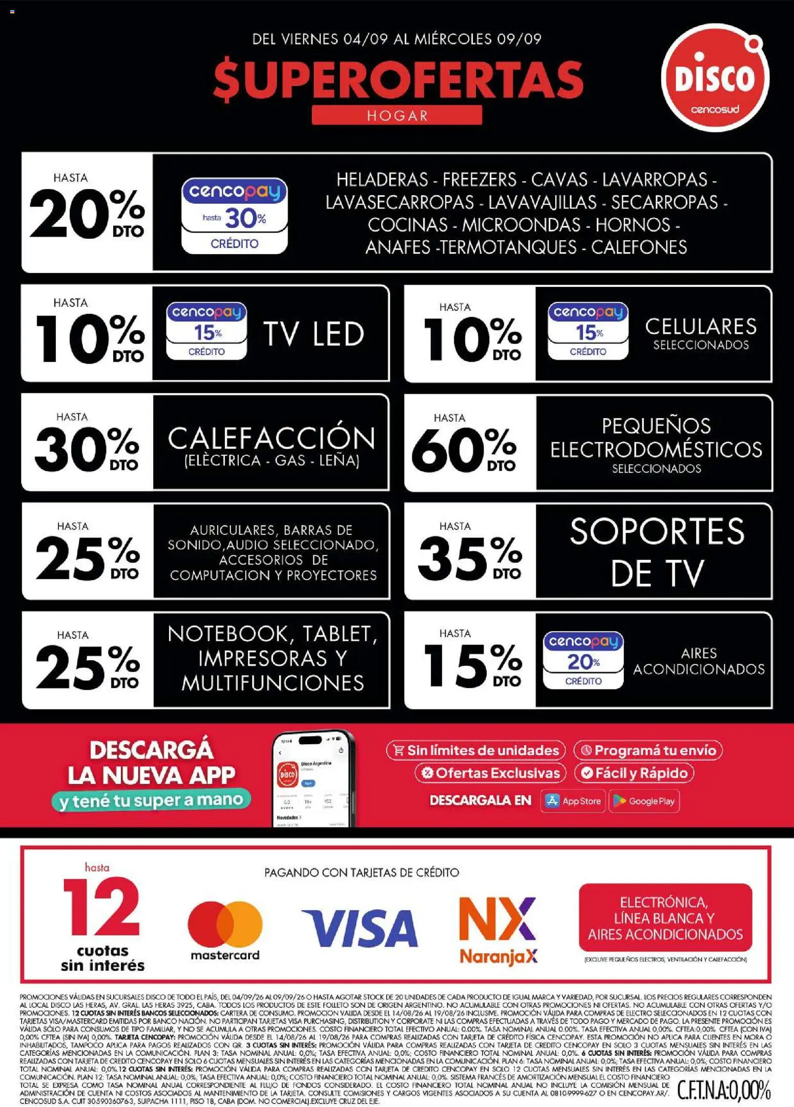 Disco - Ofertas | Electro, T. Libre y más │ válido desde el 04/09/2026 | Página: 1 | Productos: Cartera, Disco, Lavavajillas, Secarropas