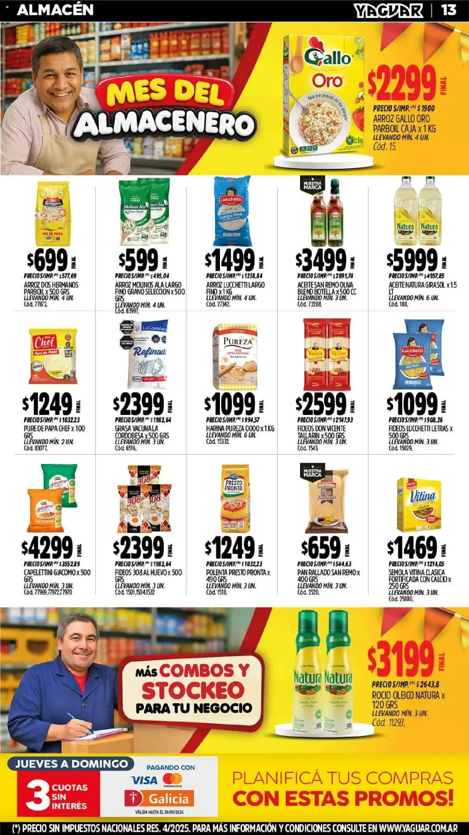 Yaguar - Oferta Semanal Parque Chacabuco │ válido desde el 28/09/2026 | Página: 13 | Productos: Botella, Pan, Fideos, Pan rallado