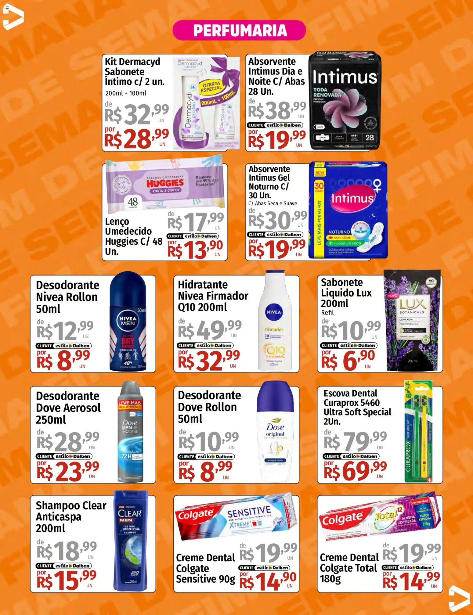 Supermercado Dalben Folheto - válido de 12.06.2026 | Página: 13 | Produtos: Shampoo, Desodorante, Creme, Absorvente