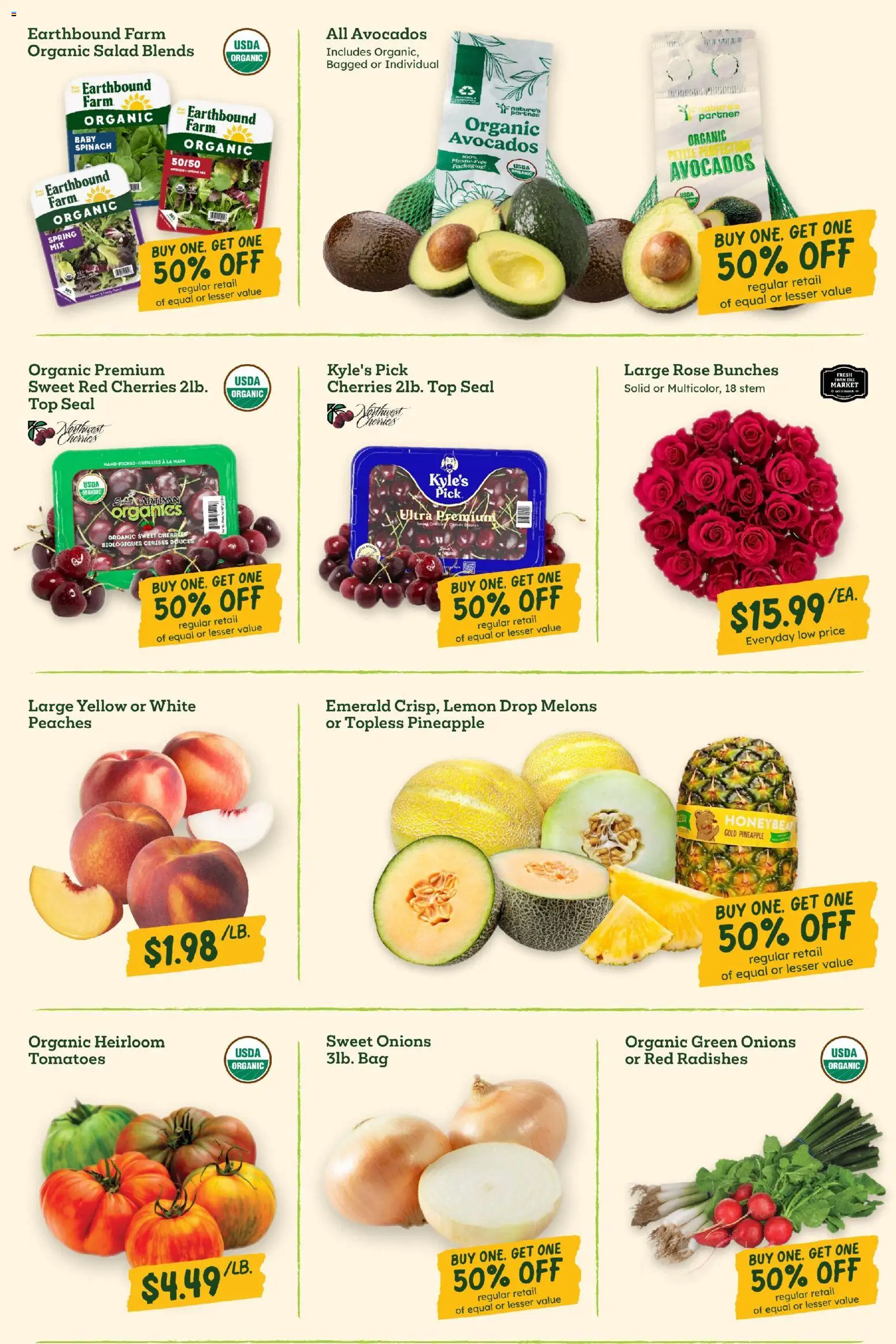 Sprouts Weekly Ad - valid from 07/22/2026 | Page: 6 | Products: Cherries, Spinach, Tomatoes, Salad