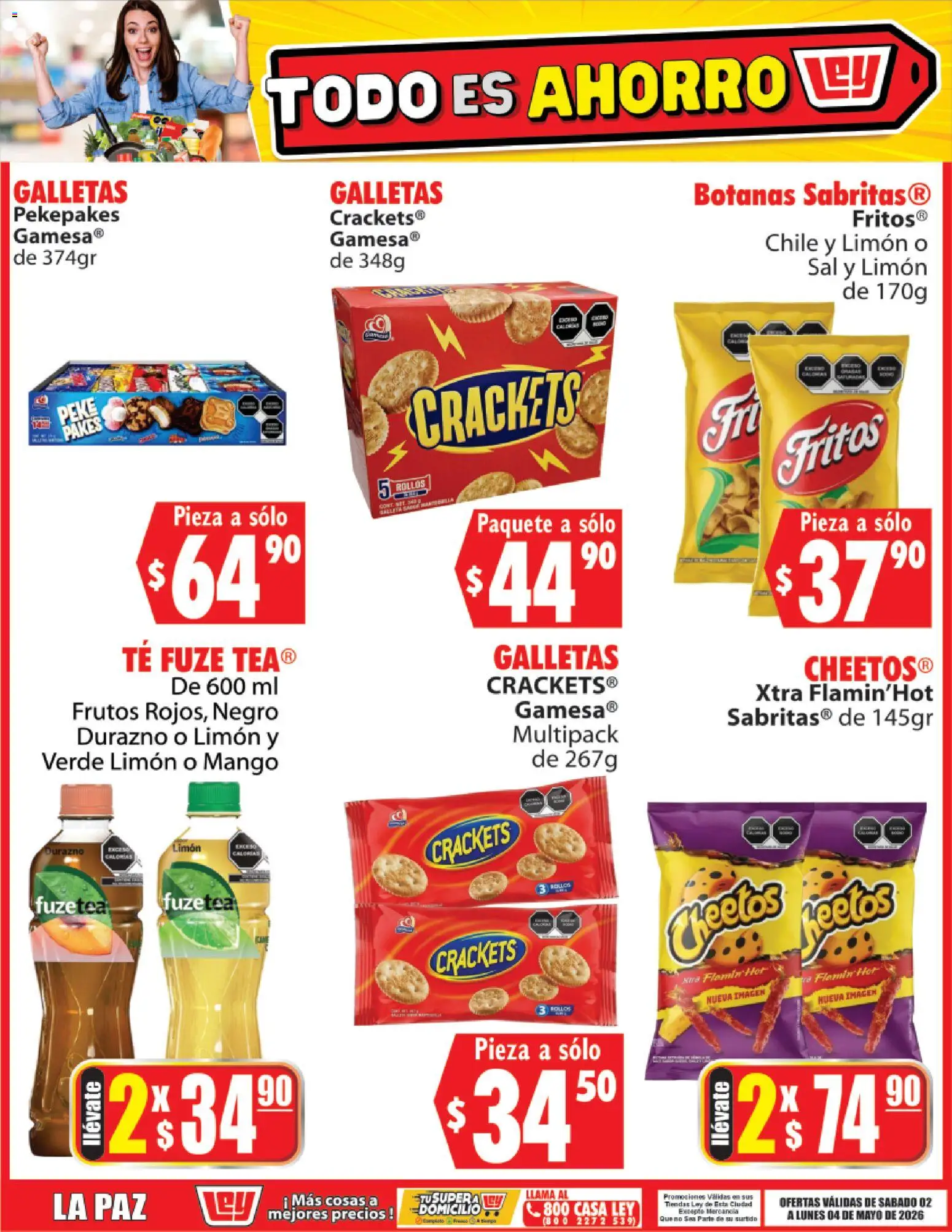 Nuevas ofertas de Casa Ley válidas en toda la República Mexicana desde el 02.05.2026. ¡Encuentra las mejores ofertas en Casa Ley folleto Todo es ahorro! | Página: 4 | Productos: Durazno, Sal, Limón, Mango