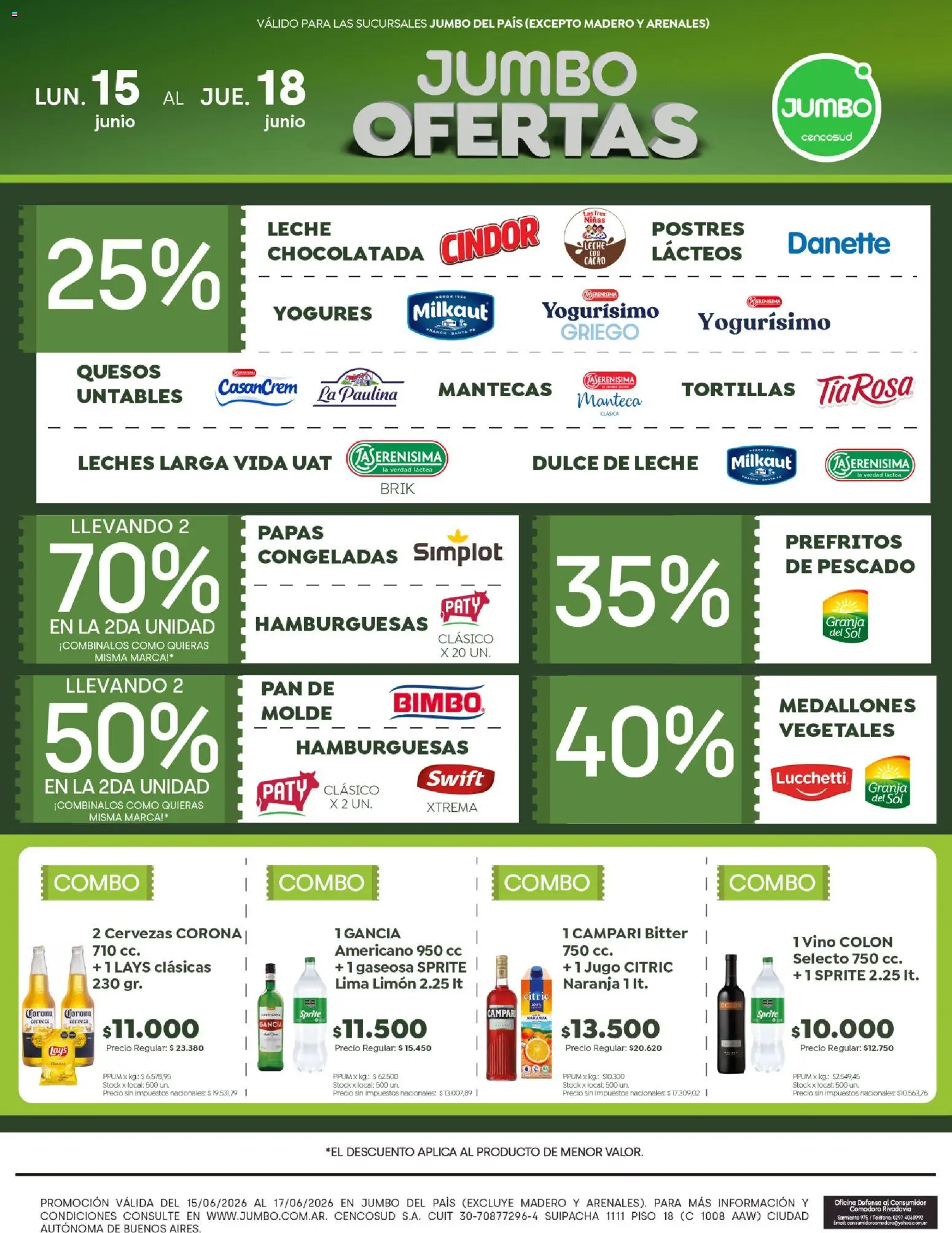 Jumbo - Ofertas | Interior │ válido desde el 15/06/2026 | Página: 2 | Productos: Lima, Limón, Manteca, Jugo