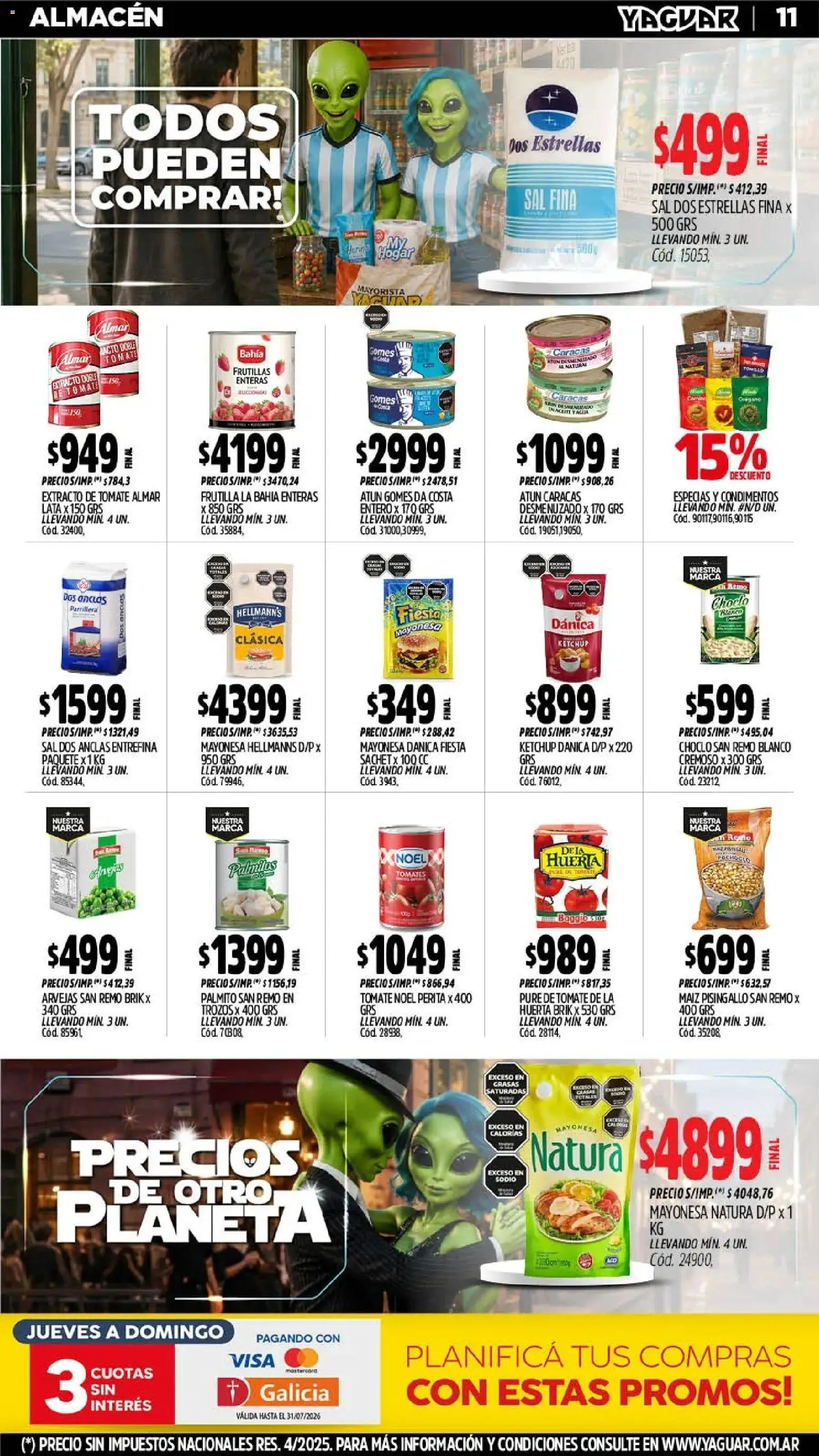 Yaguar - Oferta Semanal San Juan │ válido desde el 13/07/2026 | Página: 12 | Productos: Atún, Tomate, Palmitos, Tomates