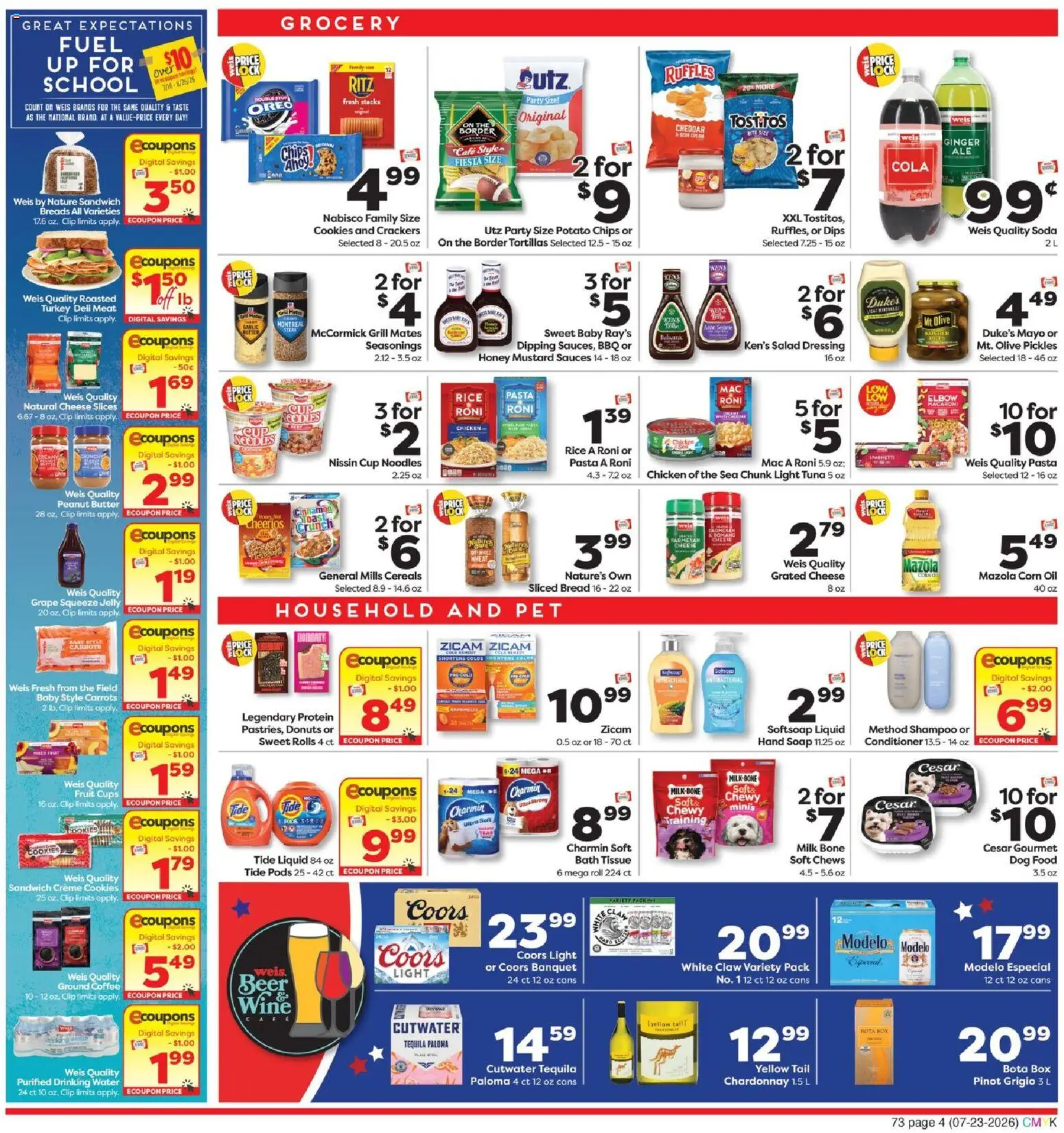 Weis Weekly Circular - VA - valid from 07/23/2026 | Page: 4 | Products: Ginger, Wine, Beer, Water