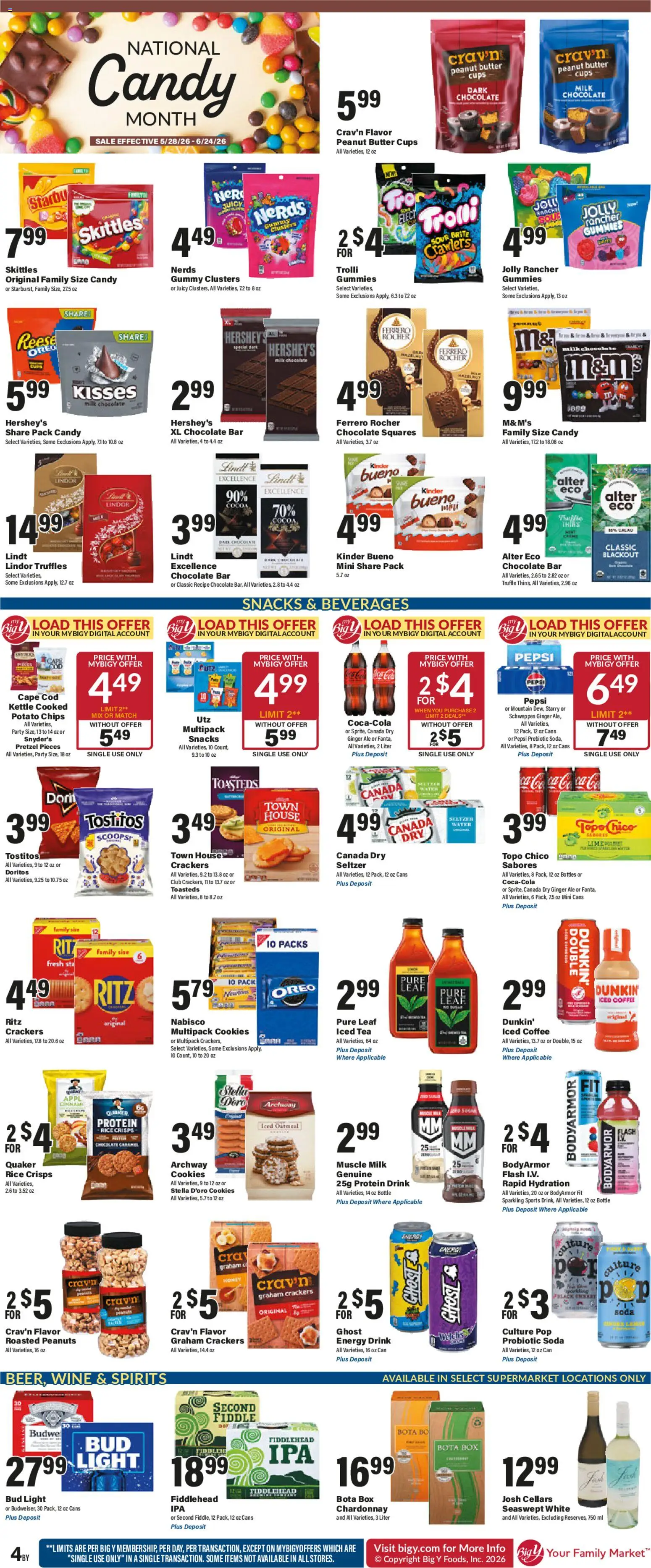 Big Y Weekly Ad - valid from 28.05.2026 | Page: 6 | Products: Milk, Coffee, Wine, Tea