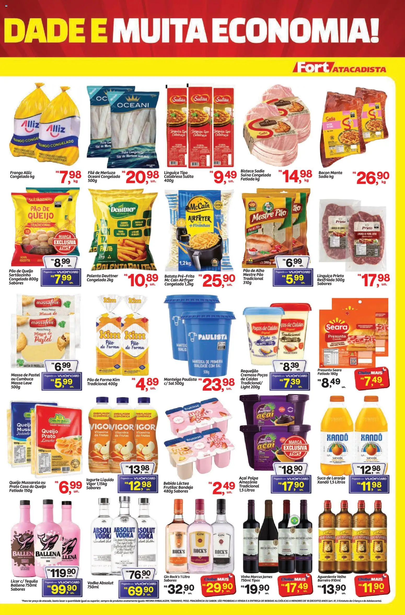 Fort Atacadista Folheto - válido de 30/06/2026 | Página: 3 | Produtos: Pao de forma kim, Suco, Peixe, Gin
