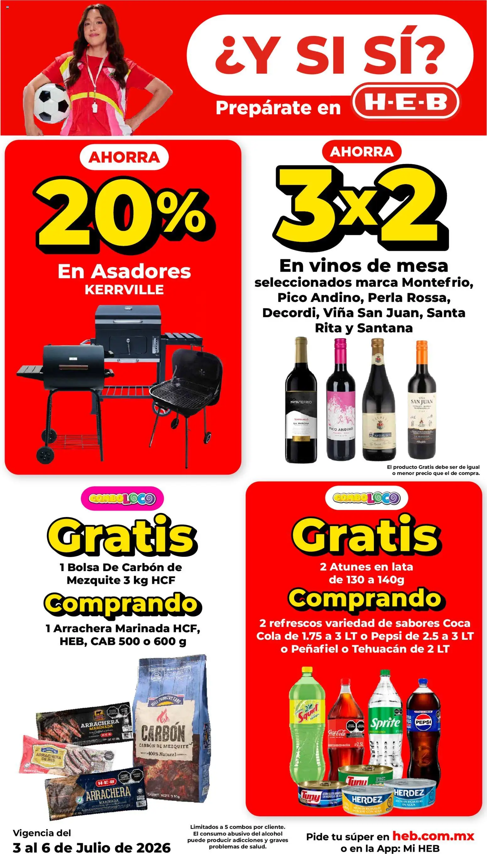 Nuevas ofertas de H-E-B válidas en toda la República Mexicana desde el 03/07/2026. ¡Encuentra las mejores ofertas en H-E-B folleto! | Página: 2 | Productos: Agua, Res, Hojuelas, Pico