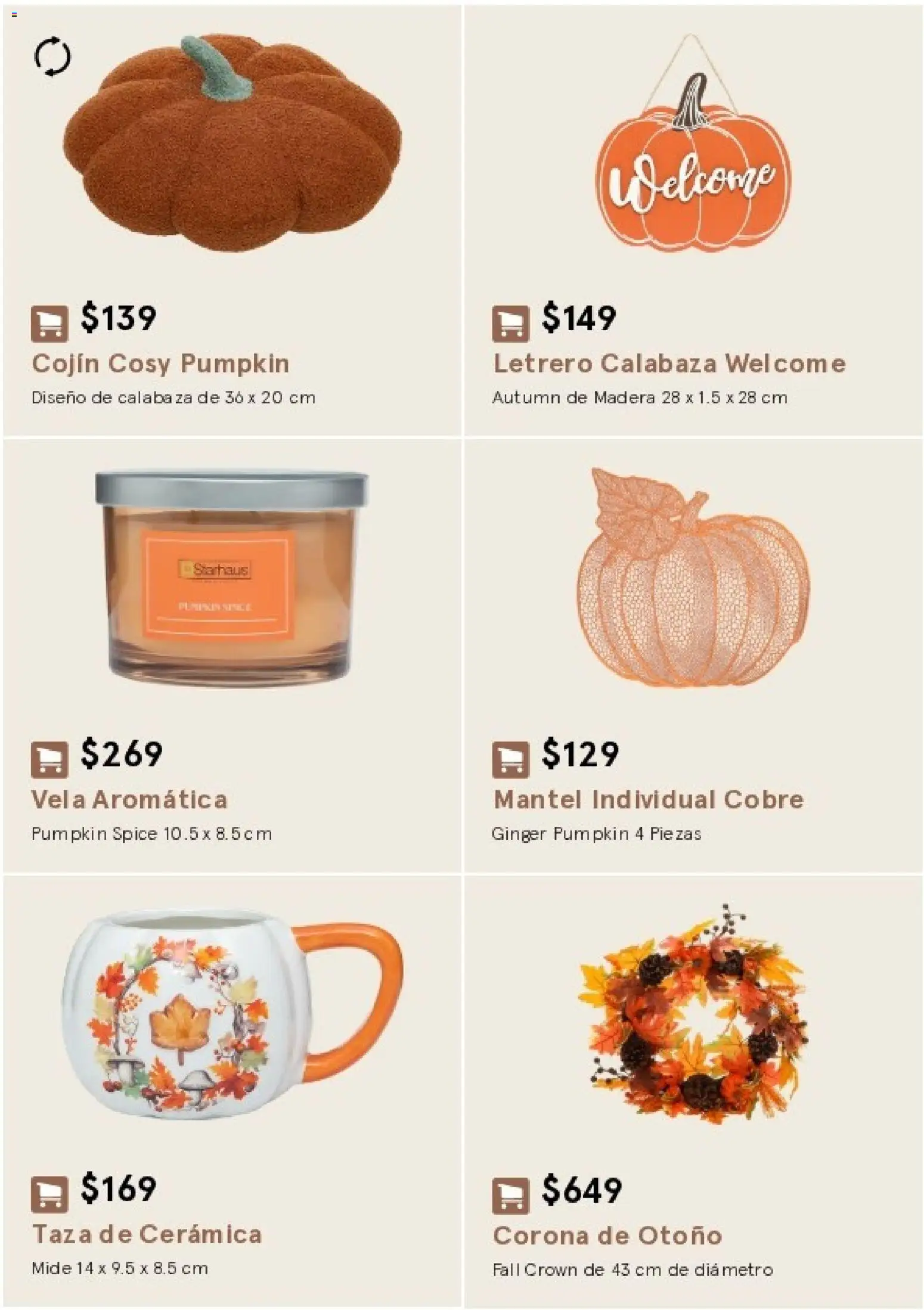 Nuevas ofertas de Coppel válidas en toda la República Mexicana desde el 17/08/2026. ¡Encuentra las mejores ofertas en Coppel catálogo Starhaus Otoño Invierno! | Página: 30 | Productos: Taza, Mantel, Mantel individual, Vela