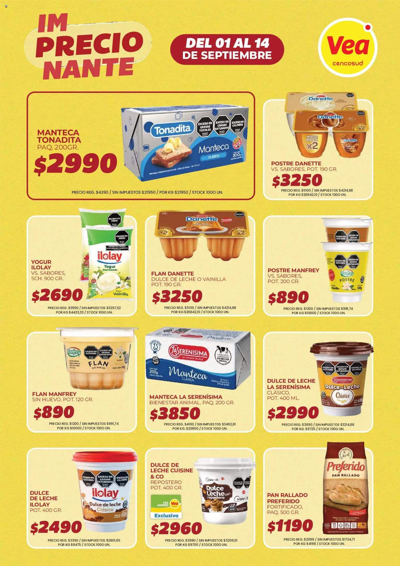 Vea - Folleto imPRECIOnante | Córdoba │ válido desde el 01/09/2026 | Página: 10 | Productos: Milanesas, Yogur, Pan, Postre