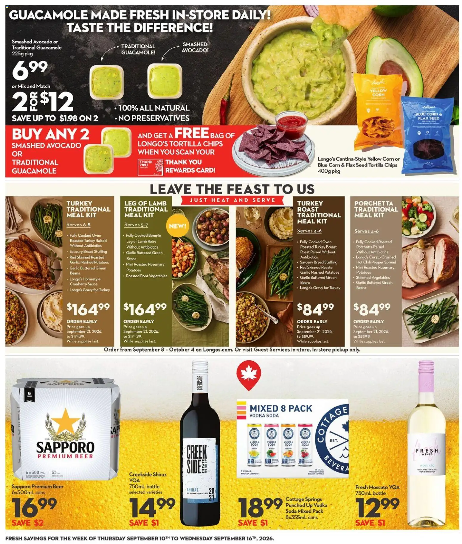 Longo's flyer valid from Sep 10, 2026 | Page: 20 | Products: Pepper, Lamb, Corn, Beer