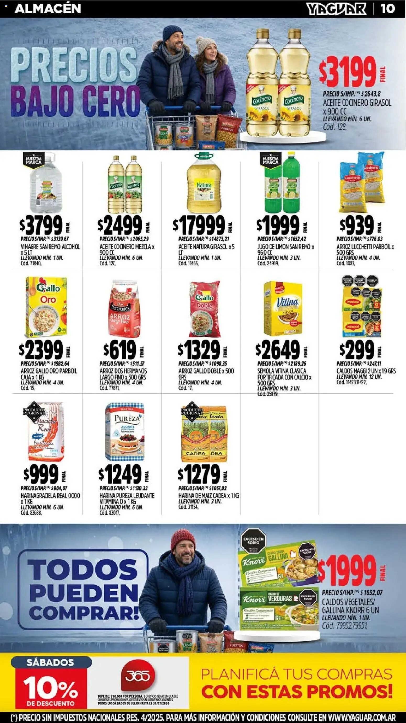 Yaguar - Oferta Semanal San Juan │ válido desde el 20/07/2026 | Página: 10 | Productos: Caja, Harina, Vinagre, Maiz