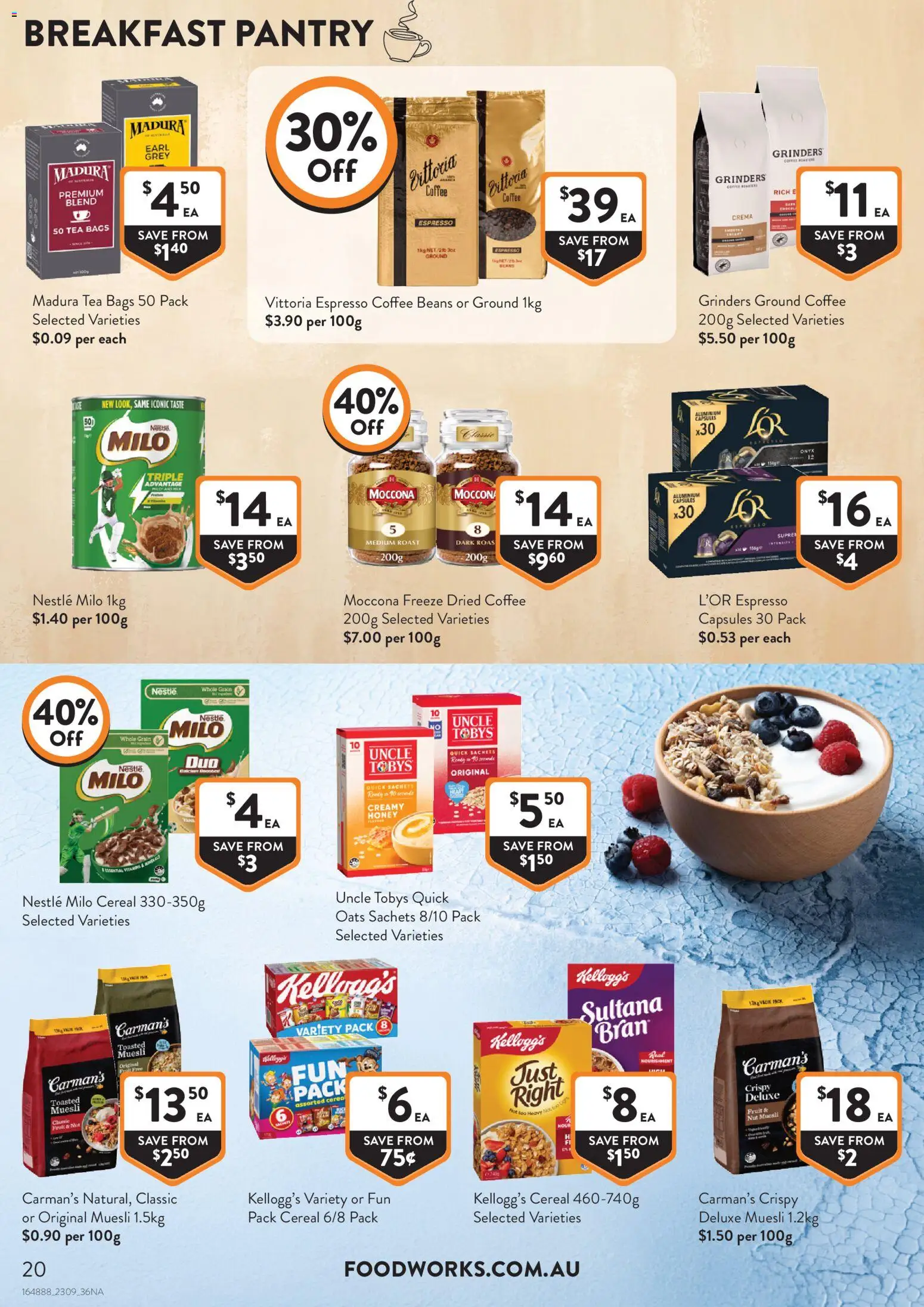 Foodworks catalogue - valid from 16/09/2026 | Page: 20 | Products: Coffee, Tea, Oats, Moccona