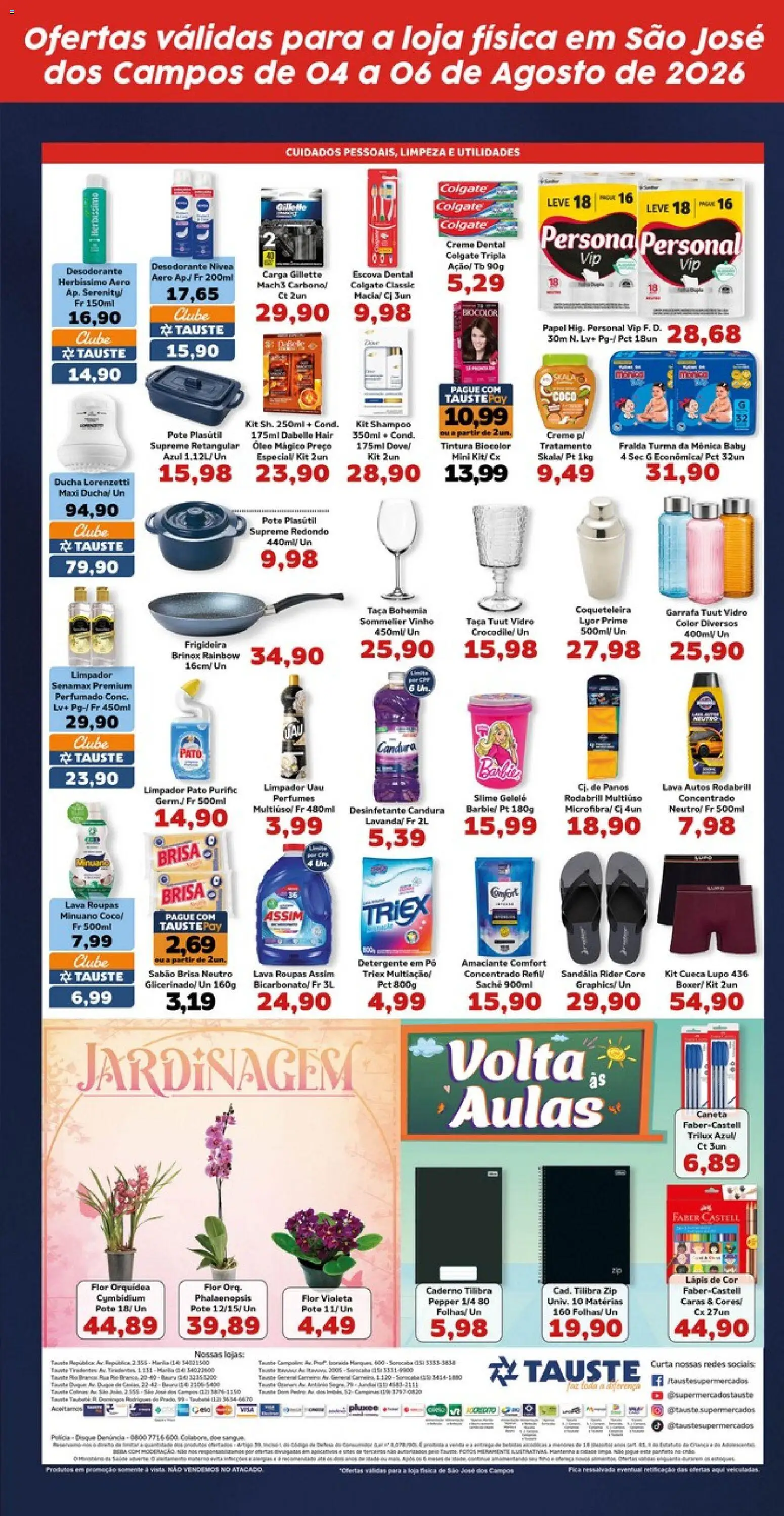 Tauste Folheto - válido de 04/08/2026 | Página: 5 | Produtos: Lápis de cor, Roupas, Pá, Amaciante