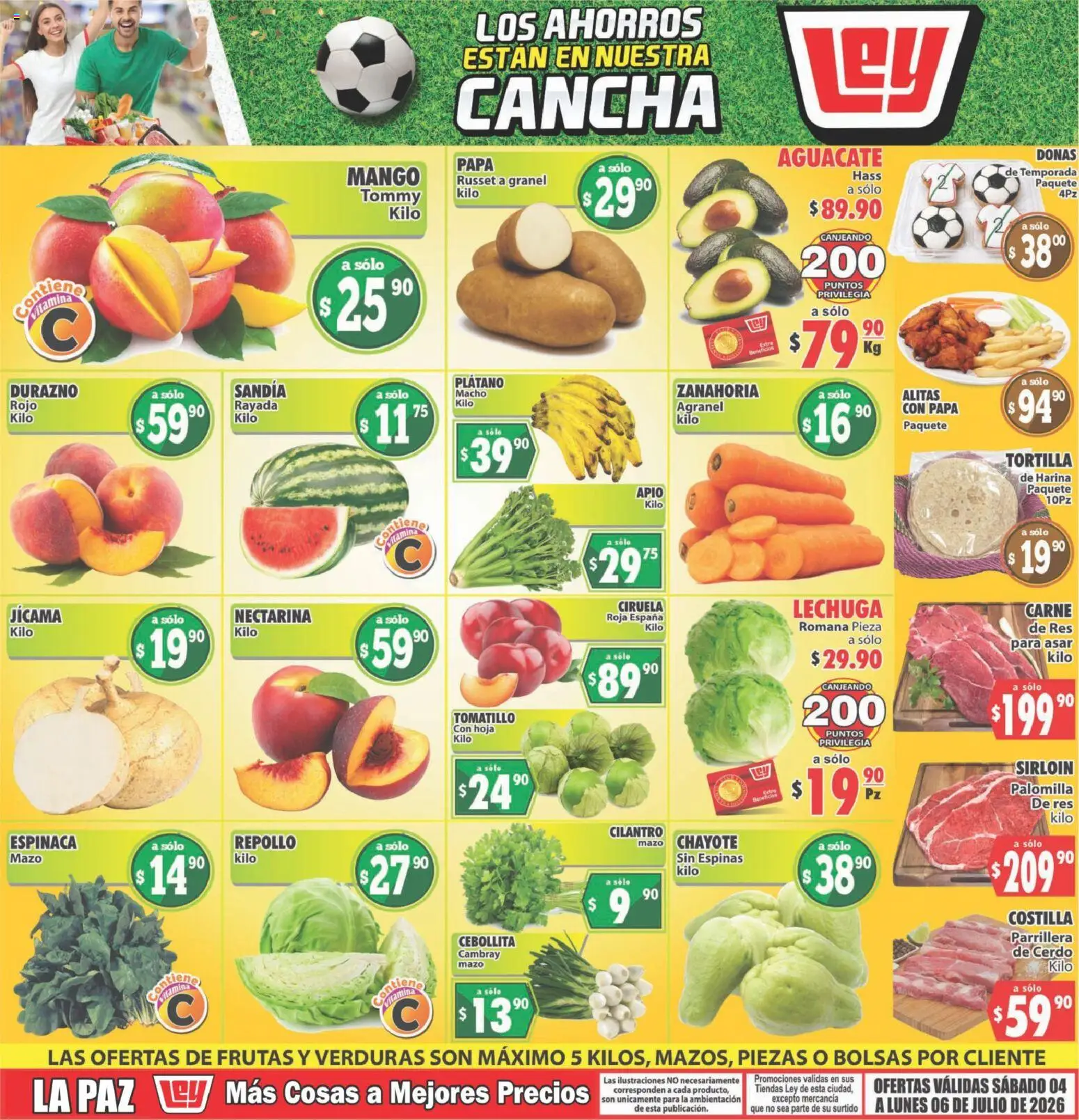 Nuevas ofertas de Casa Ley válidas en toda la República Mexicana desde el 04/07/2026. ¡Encuentra las mejores ofertas en Casa Ley folleto Las ofertas de frutas y verdunas! | Página: 1