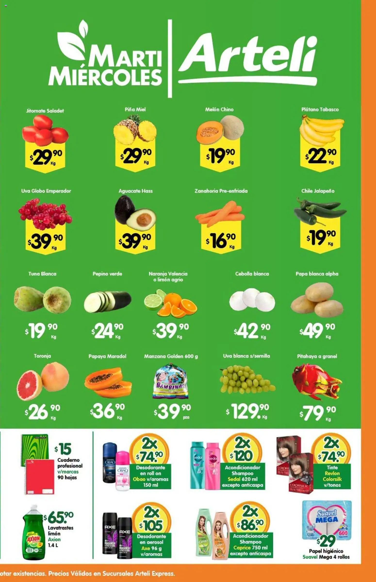 Nuevas ofertas de Arteli válidas en toda la República Mexicana desde el 25/08/2026. ¡Encuentra las mejores ofertas en Arteli folleto Express! | Página: 2 | Productos: Desodorante, Manzana, Miel, Acondicionador