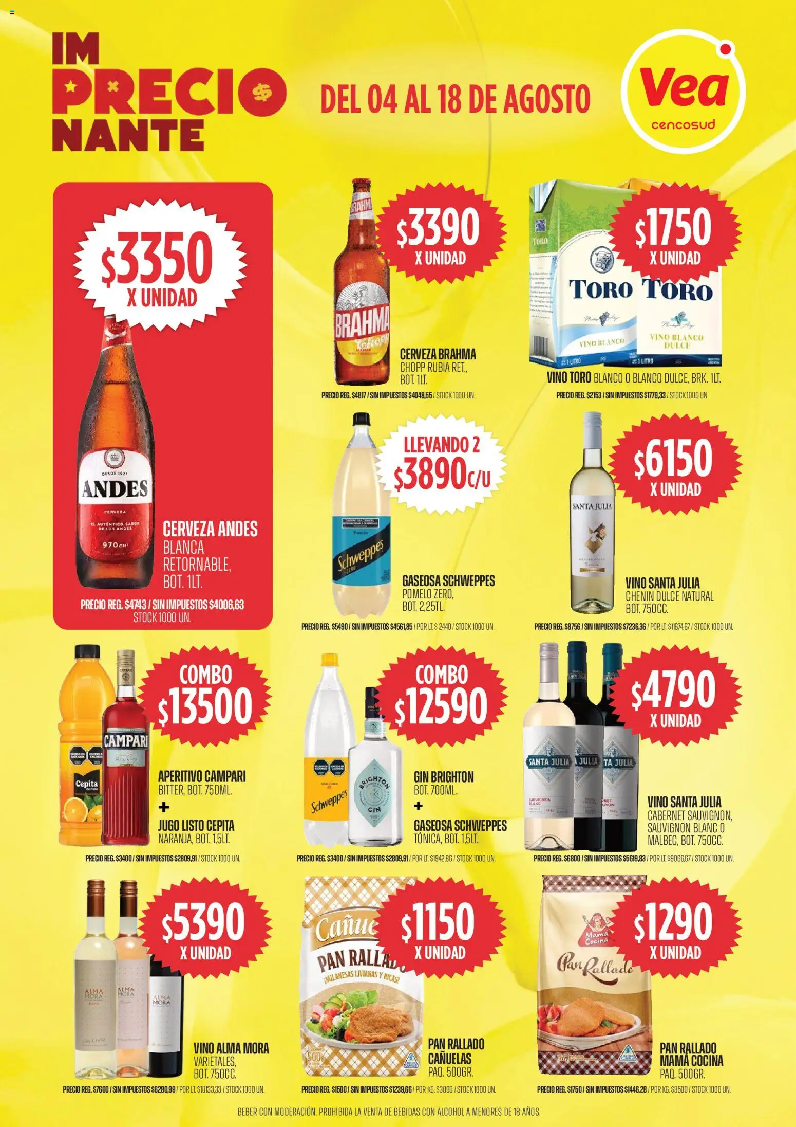 Vea ofertas │ válido desde el 04/08/2026 | Página: 9 | Productos: Pan, Jugo, Cerveza, Pan rallado