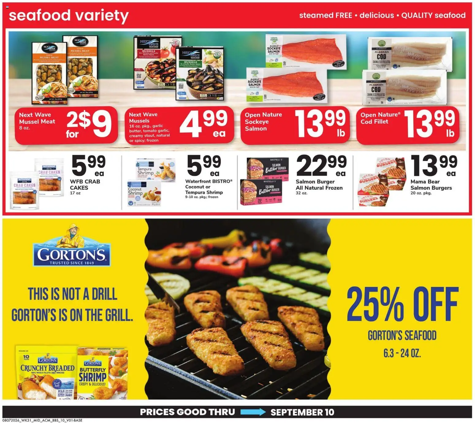 Acme Big Book of Savings - valid from 08/07/2026 | Page: 10 | Products: Shrimp, Meat, Seafood, Coconut