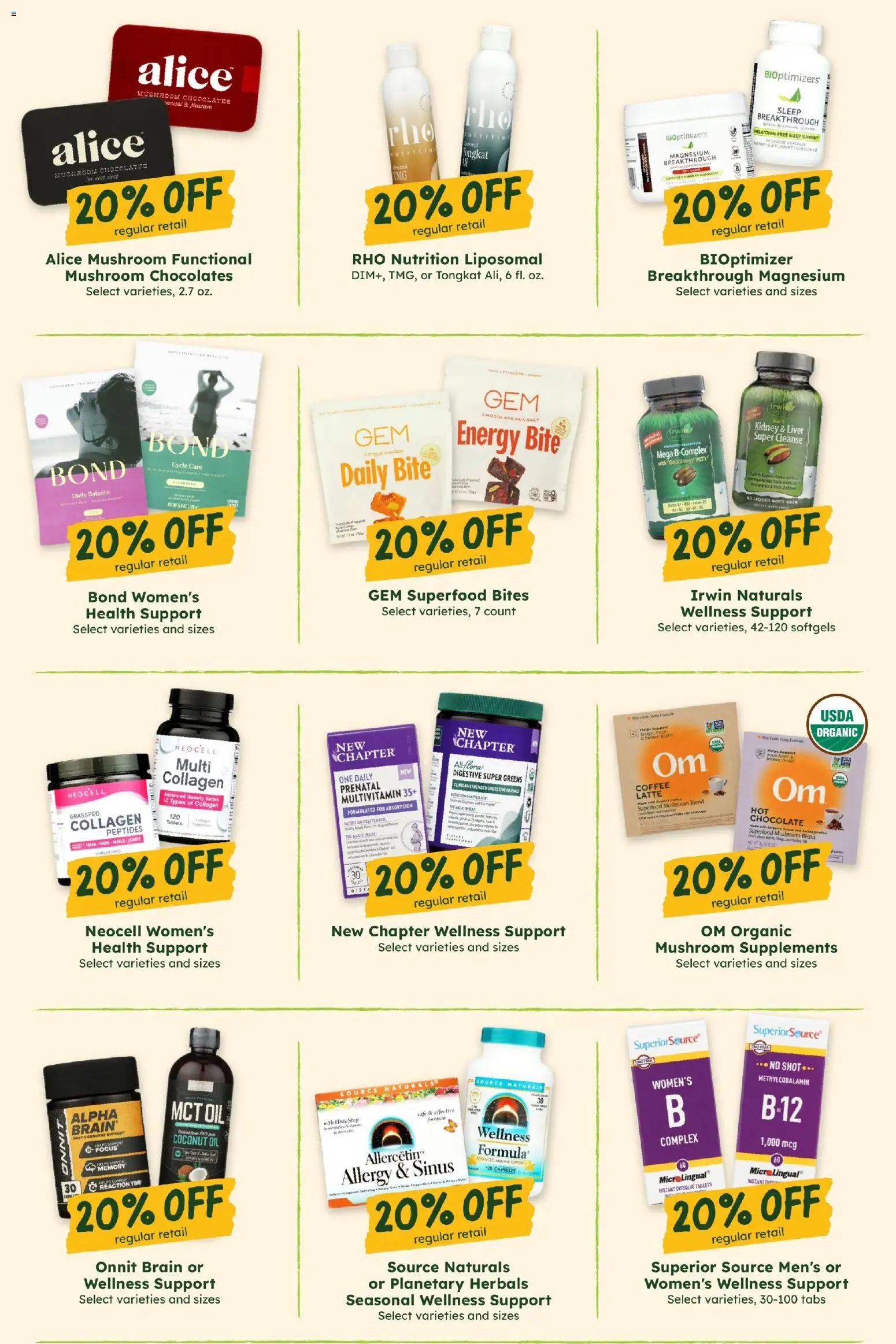 Sprouts Monthly Ad - valid from 08/26/2026 | Page: 34 | Products: Multivitamin, Coconut Oil, Coffee, Coconut