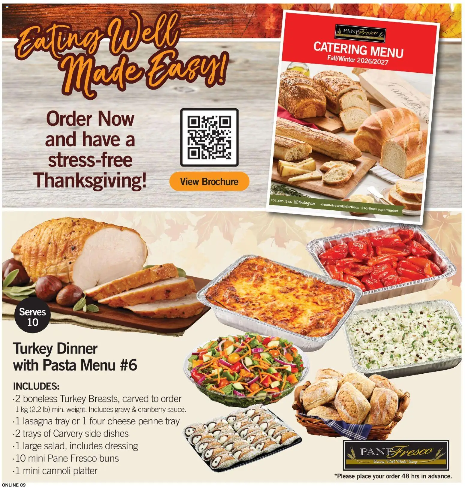 Fortinos flyer valid from Sep 24, 2026 | Page: 9 | Products: Pasta, Turkey, Dishes, Cheese