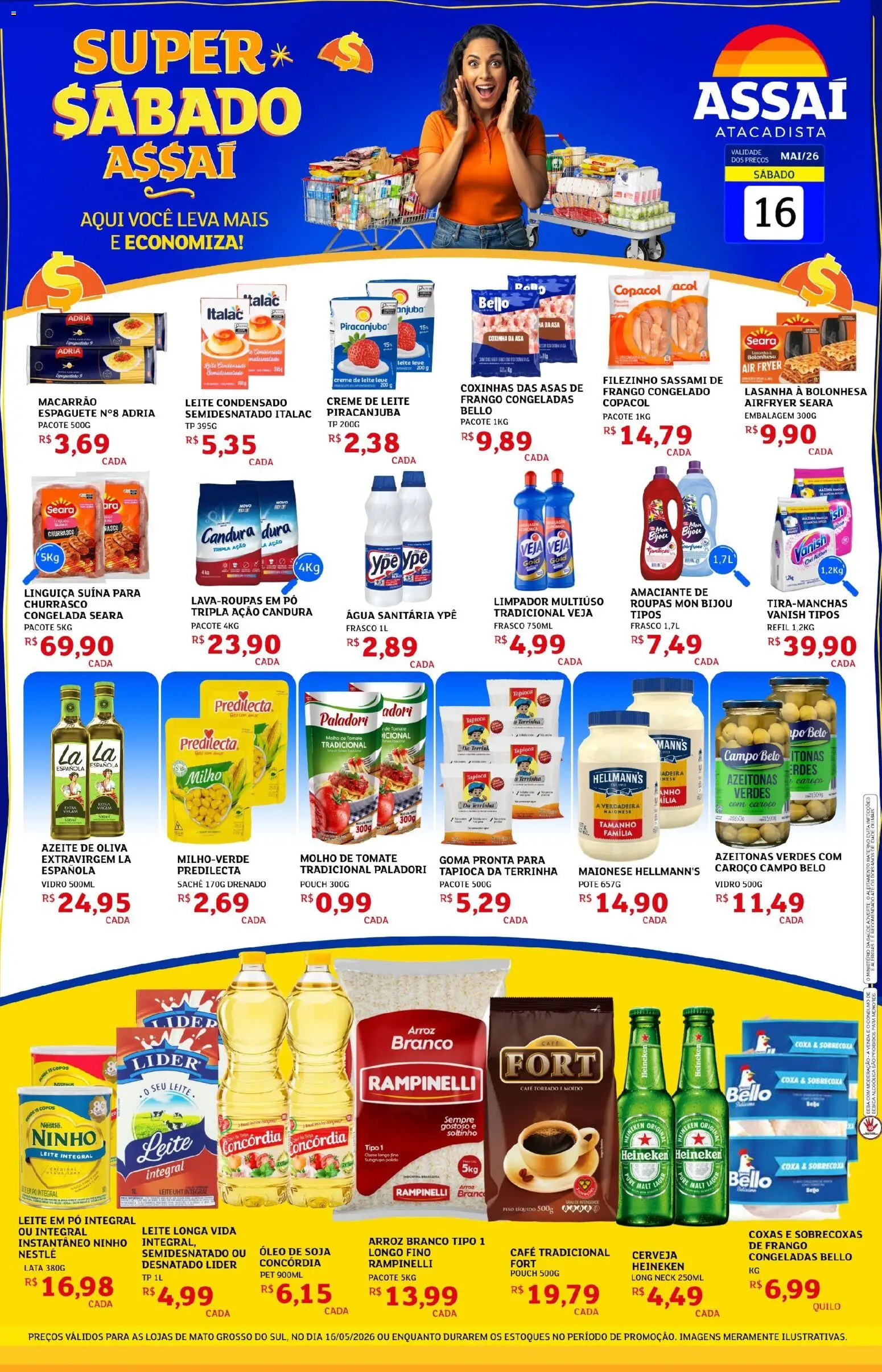Assaí Atacadista Folheto - válido de 16.05.2026 | Página: 1 | Produtos: Azeitonas, Roupas, Maionese, Leite em pó