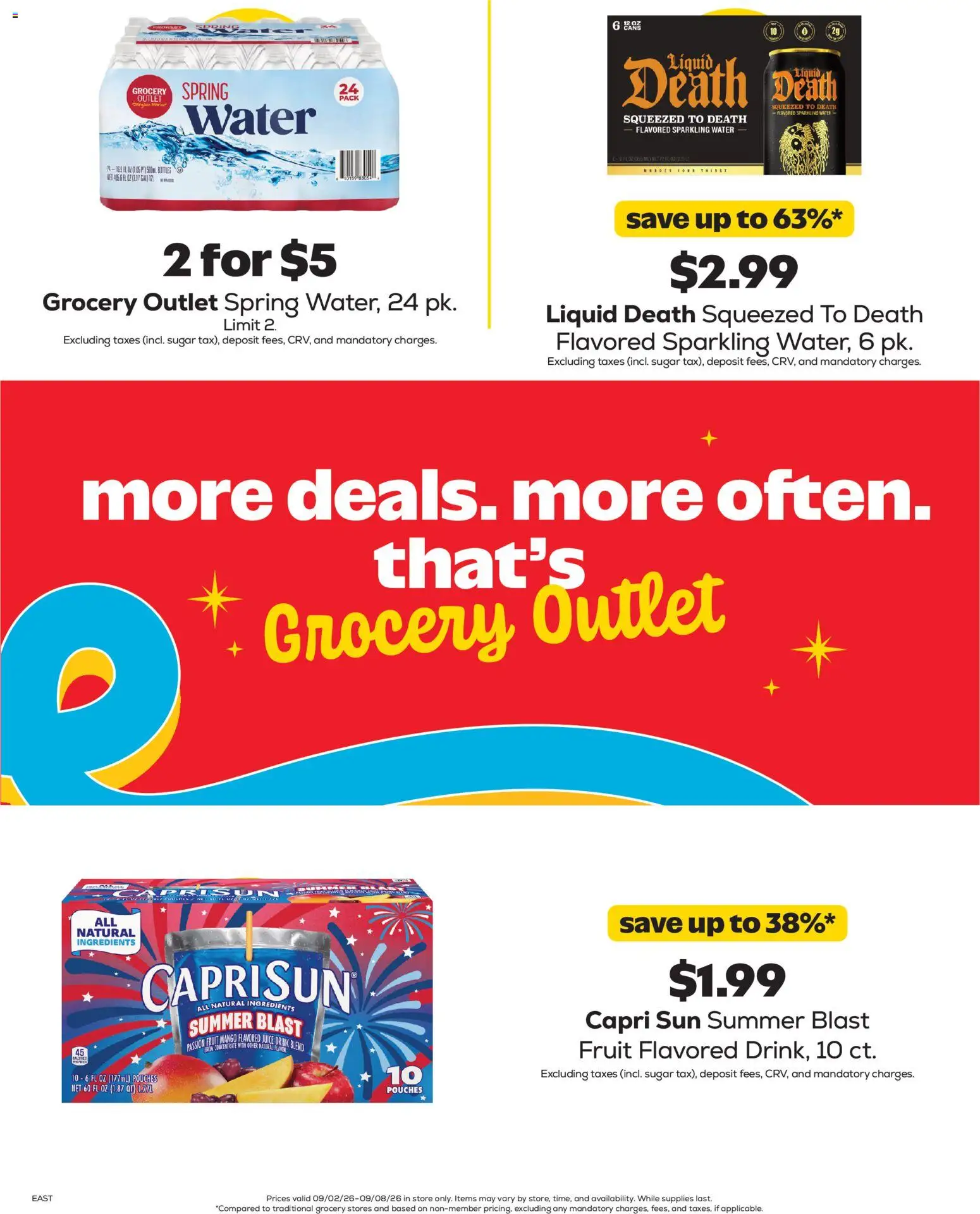 Grocery Outlet Weekly Ad - valid from 09/02/2026 | Page: 7 | Products: Juice, Water, Fruit, Cable