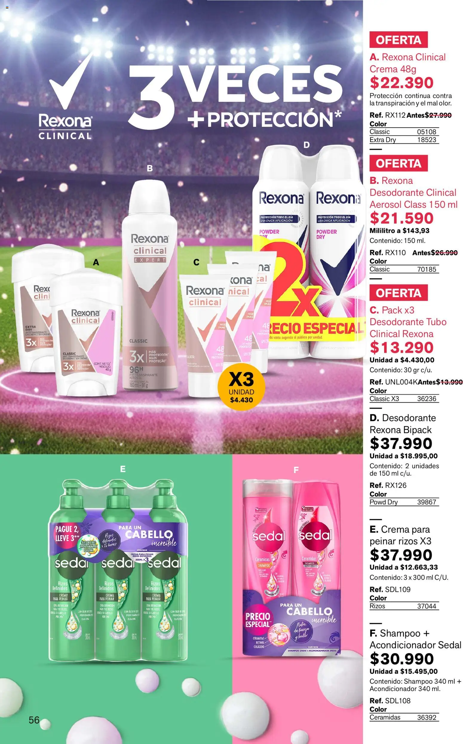 Leonisa revista - valida desde el 15.05.2026 | Página: 56 | Productos: Crema, Botella, Shampoo, Brillo