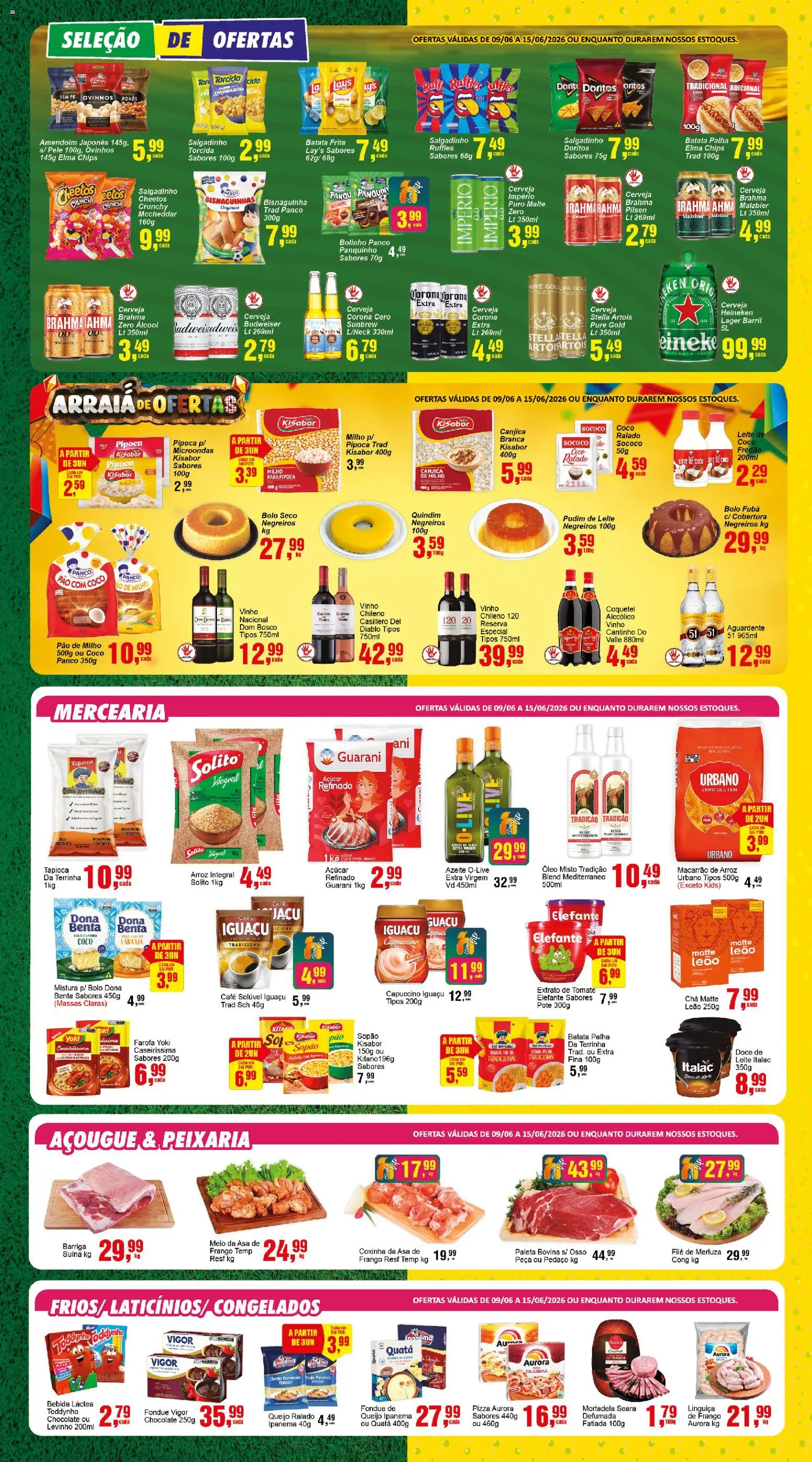 Negreiros Folheto - válido de 09.06.2026 | Página: 3 | Produtos: Elma Chips, Queijo, Macarrão, Azeite